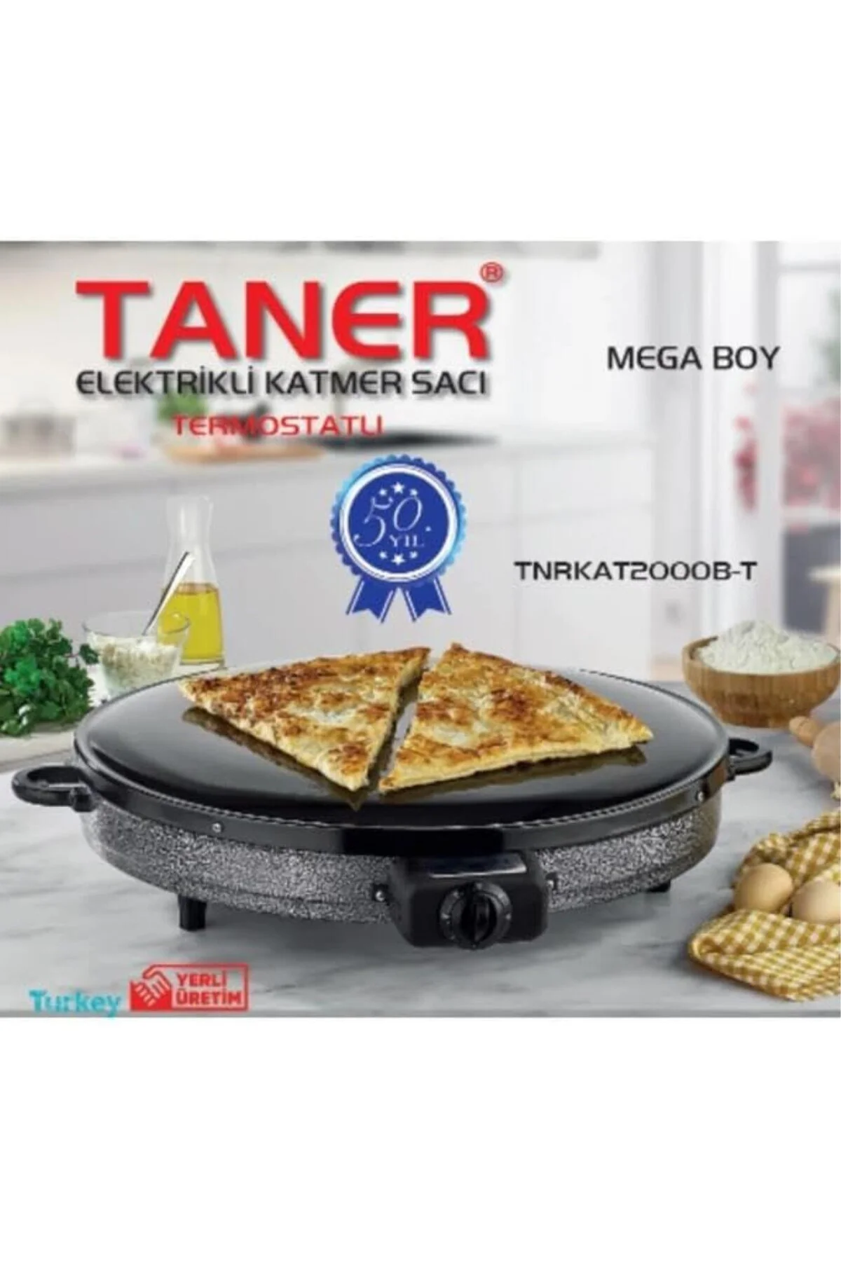 Elektrikli Katmer Sacı Gözleme Sacı Termostatlı Mega Boy 50cm Saç