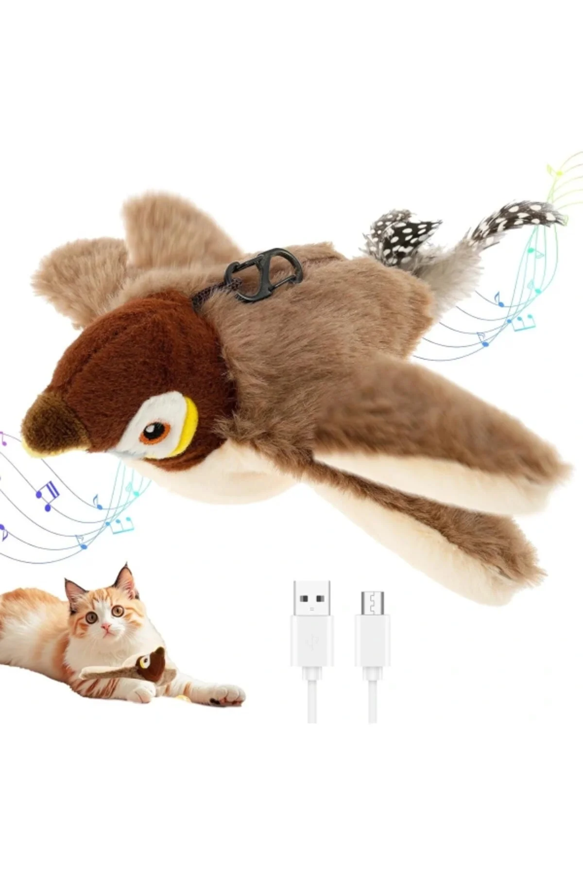 Elektrikli keçe kedi oyuncağı, entegre dokunmatik sensörlü etkile