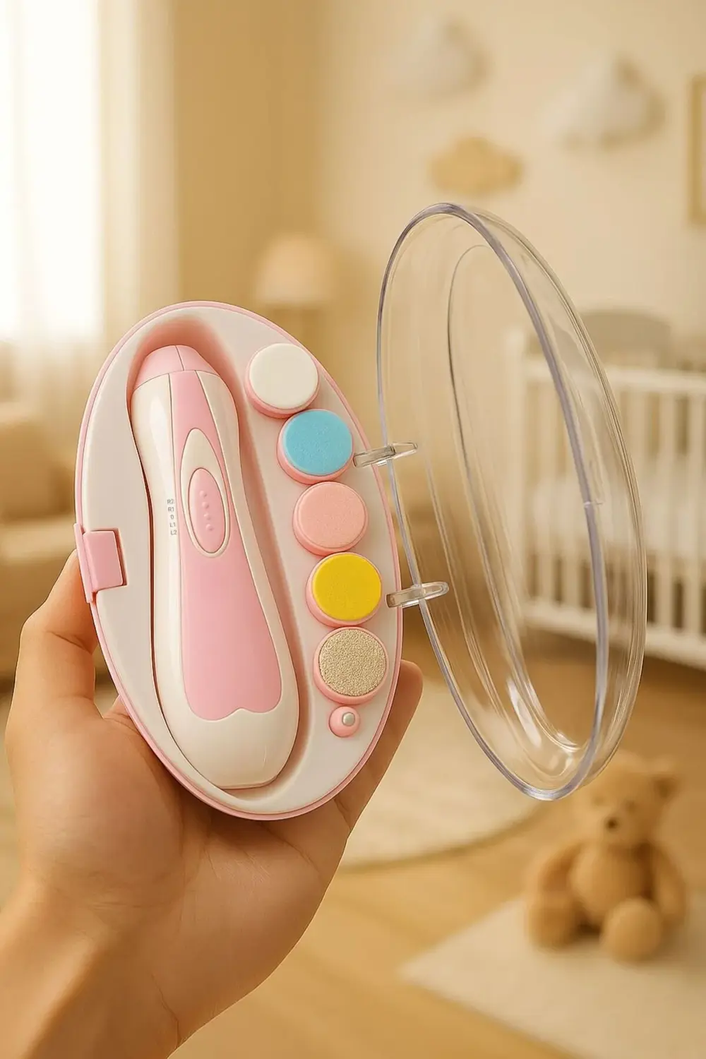 Elektrikli LED Işıklı Bebek Tırnak Törpüsü – Sessiz ve Güvenli Ta