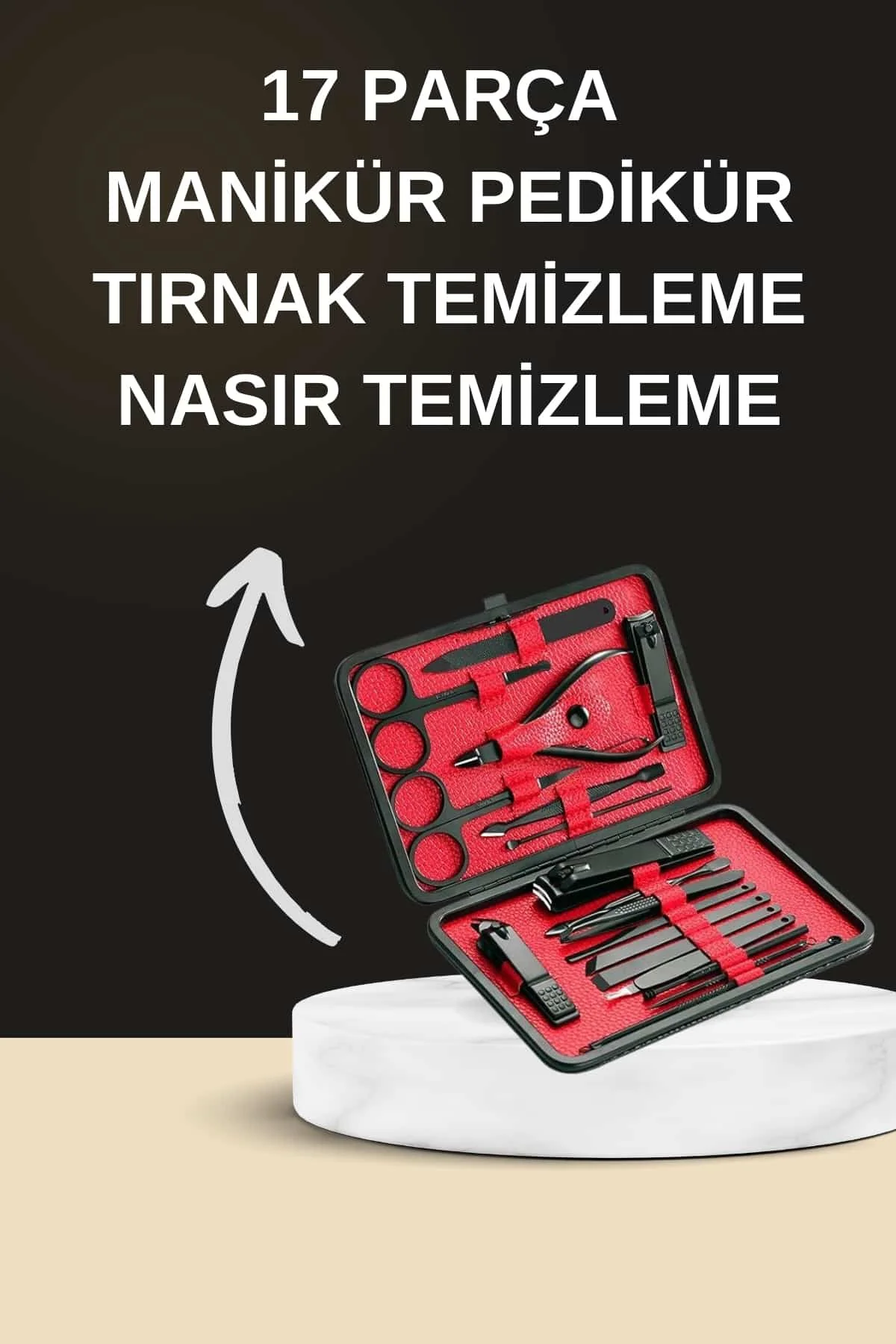 Elektrikli Manikür Pedikür Seti İkili Set 17 Parça Tırnak Bakımı 