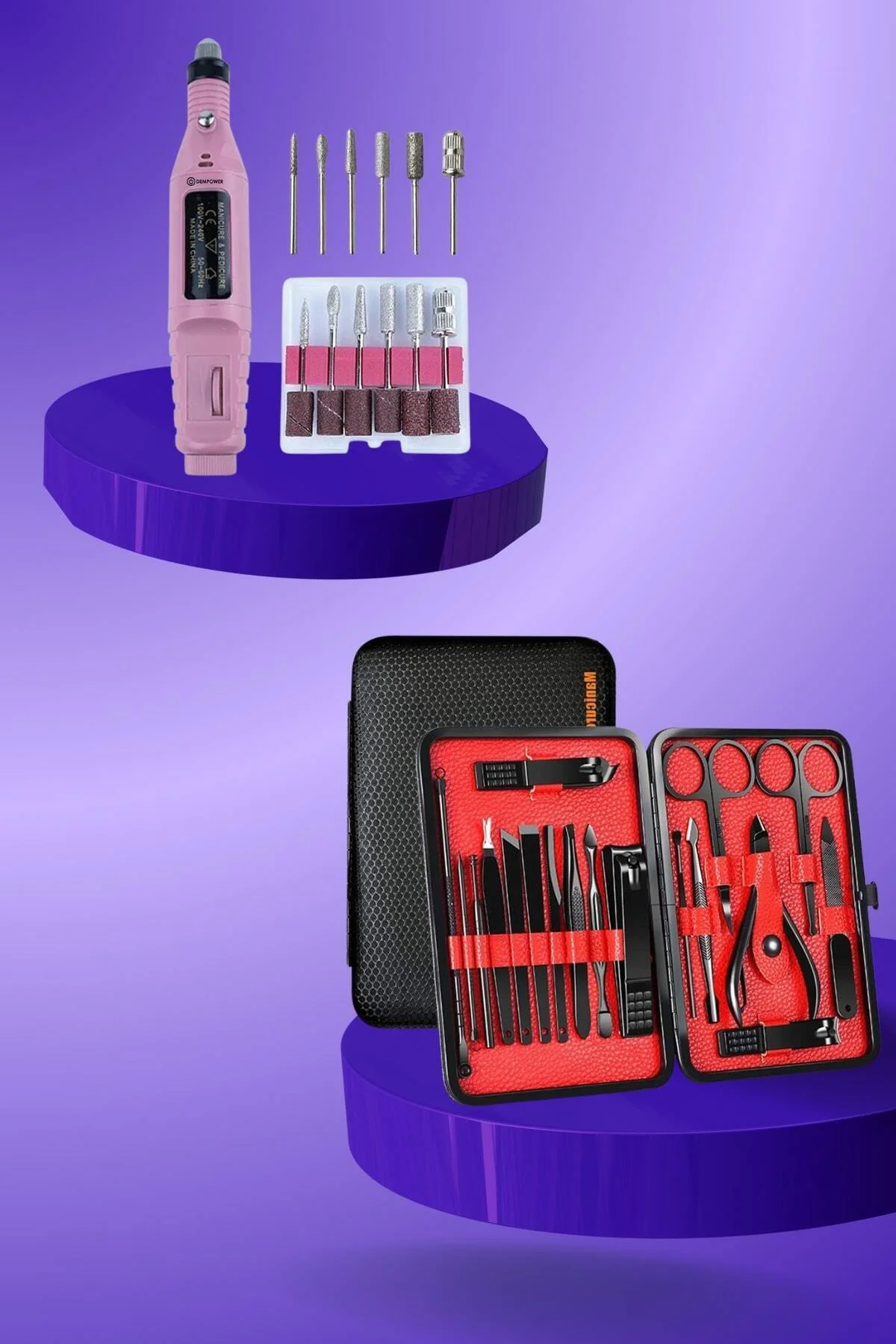 Elektrikli Manikür Pedikür Seti İkili Set 17 Parça Tırnak Bakımı 