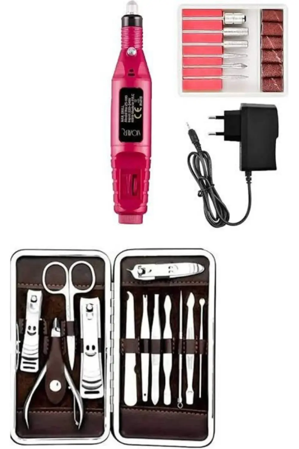 Elektrikli Manikür Pedikür Seti İkili Set 12 Parça Tırnak Bakımı