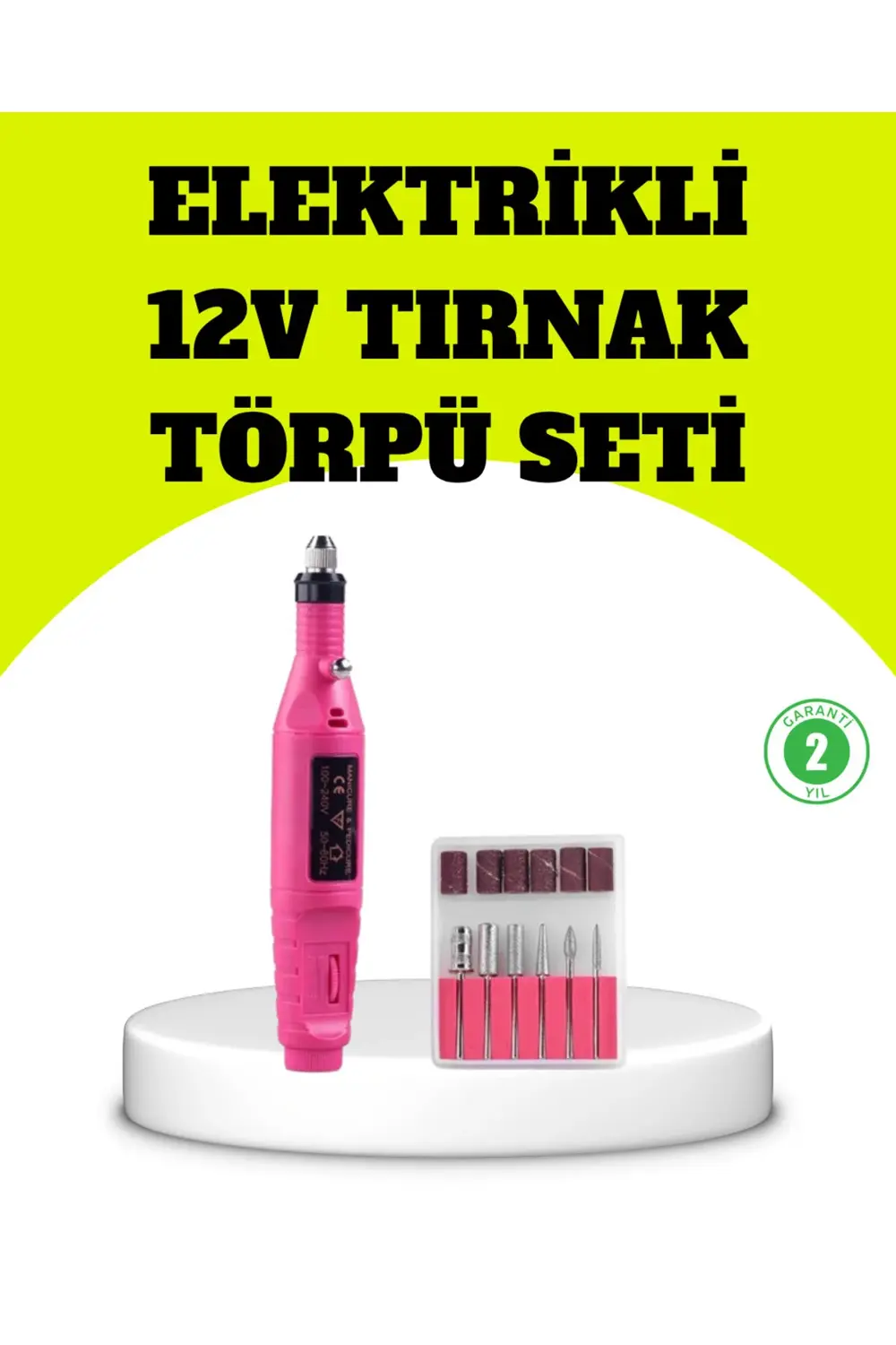 Elektrikli Manikür Pedikür Törpü Seti 6 Başlıklı