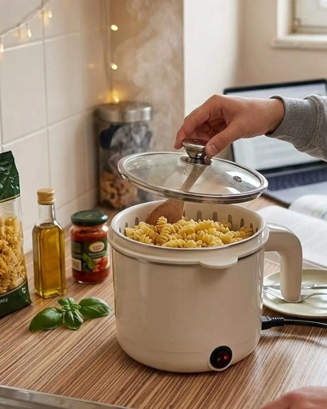 Elektrikli Mini Tencere 1 Litre Çorba Pilav Makarna Pişirici Çok 