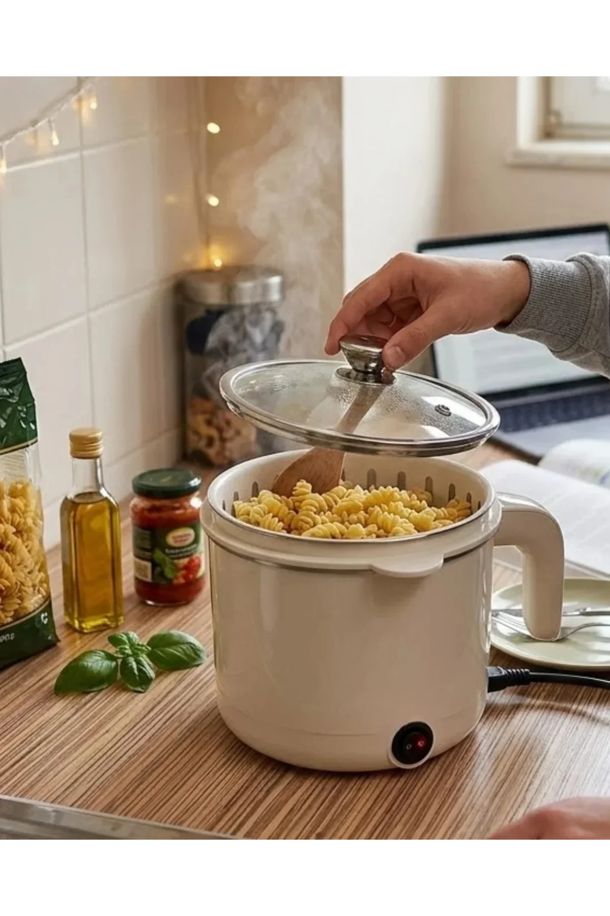 Elektrikli Mini Tencere 1 Litre Çorba Pilav Makarna Pişirici Çok Fonksiyonlu