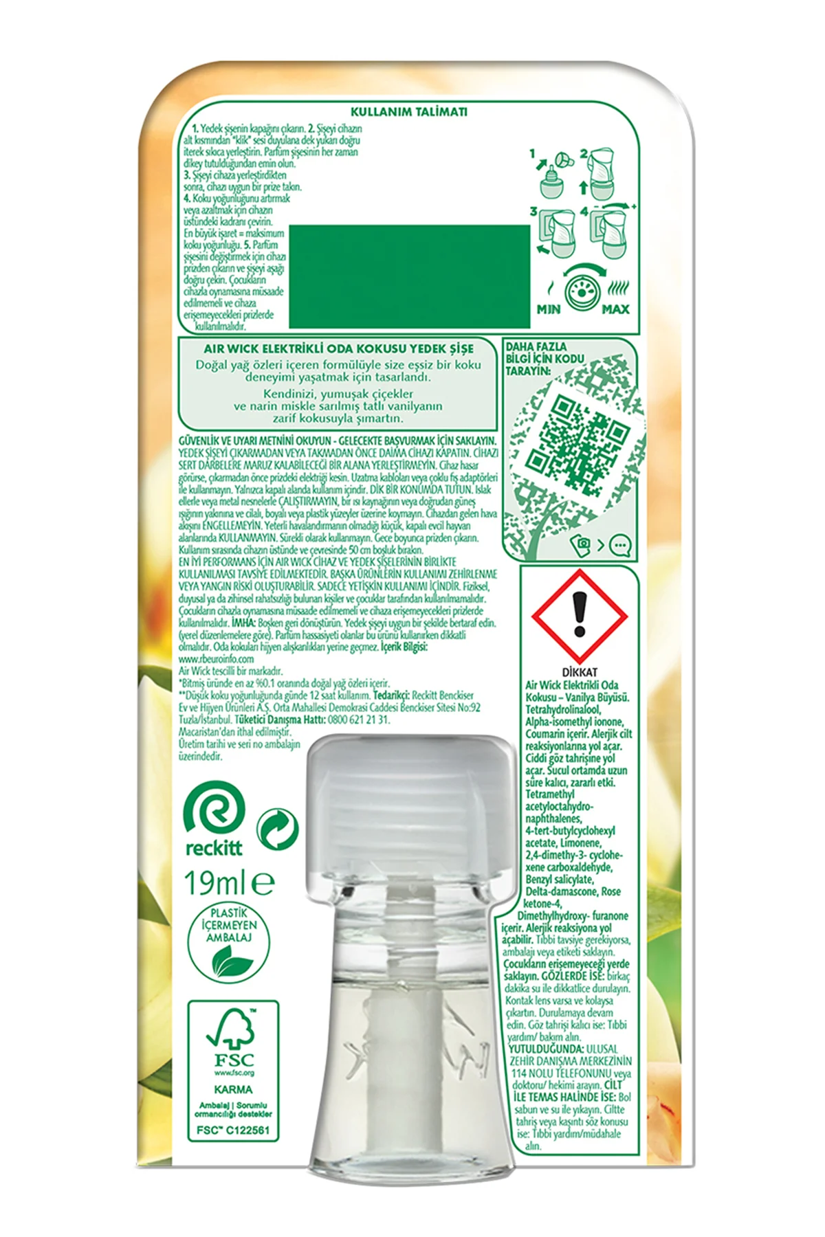 Elektrikli Oda Kokusu Yedek Şişe 8'li Set ( 2 Bahar-2 Temizlik-2 Lavanta-2 Vanilya)