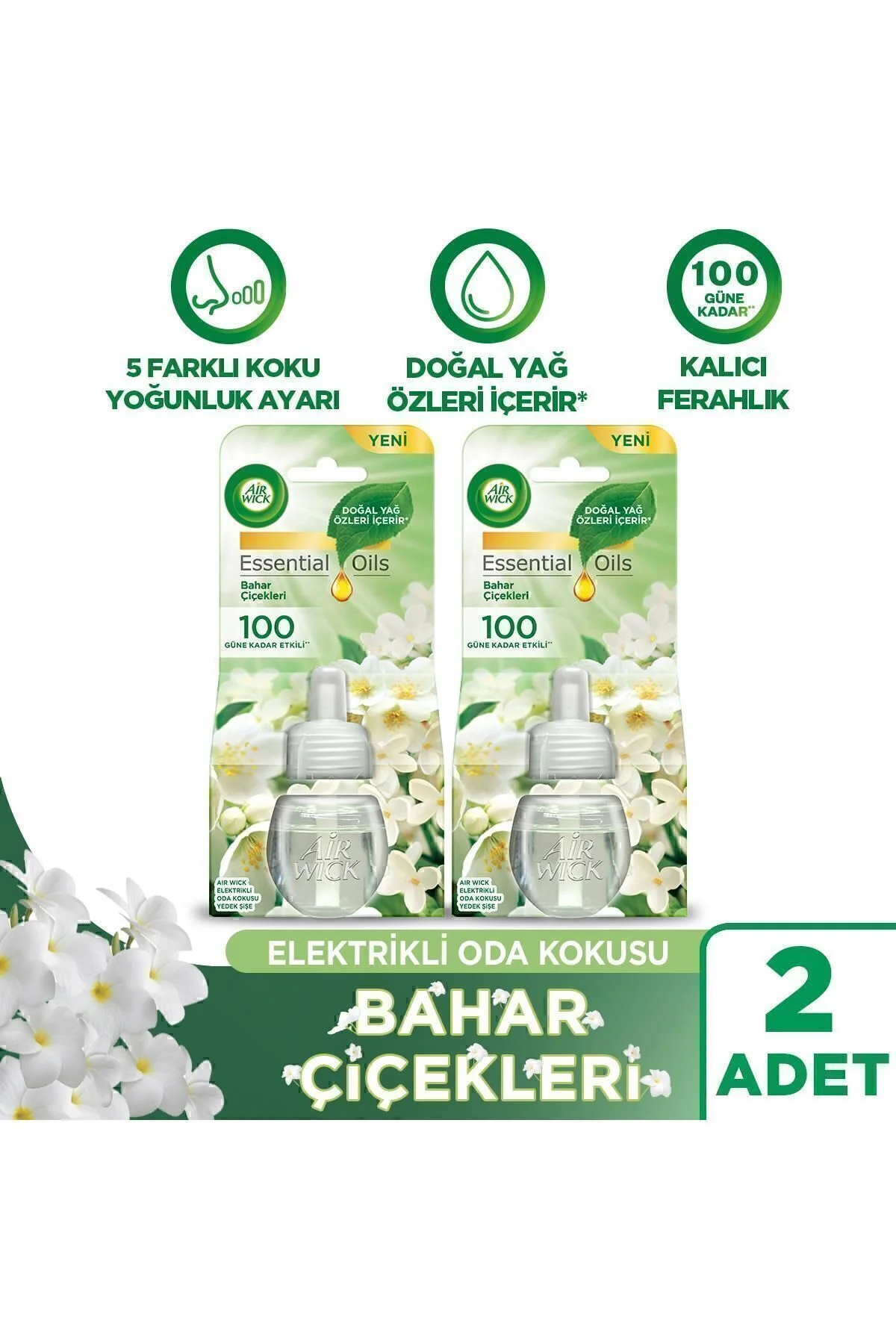Elektrikli Oda Kokusu Yedek Şişe 8'li Set ( 2 Bahar-2 Temizlik-2 Lavanta-2 Vanilya)