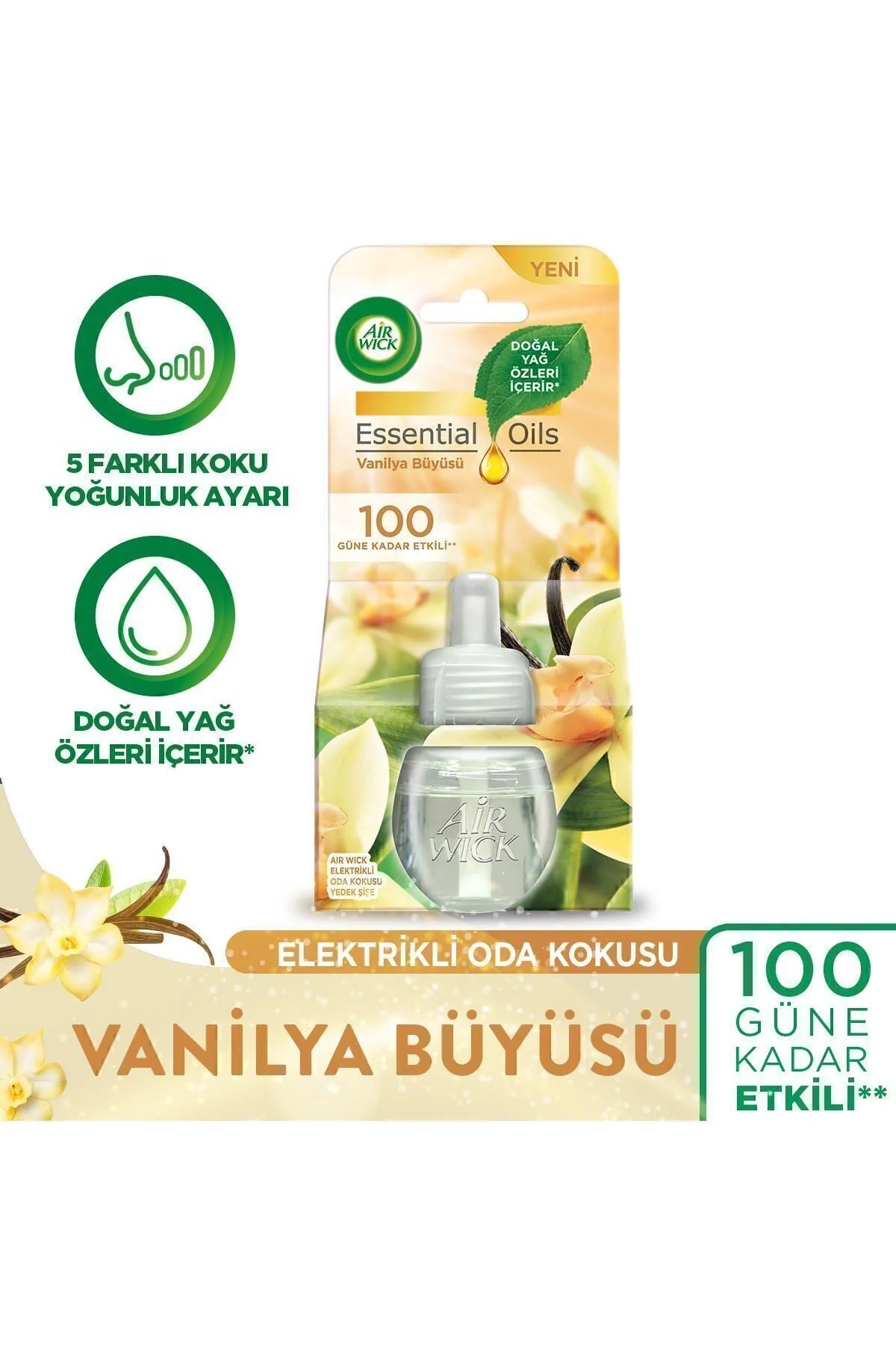 Elektrikli Oda Kokusu Yedek Şişe 4 Lü Set (1 BAHAR -1 TEMİZLİK -1 LAVANTA-1 VANİLYA)