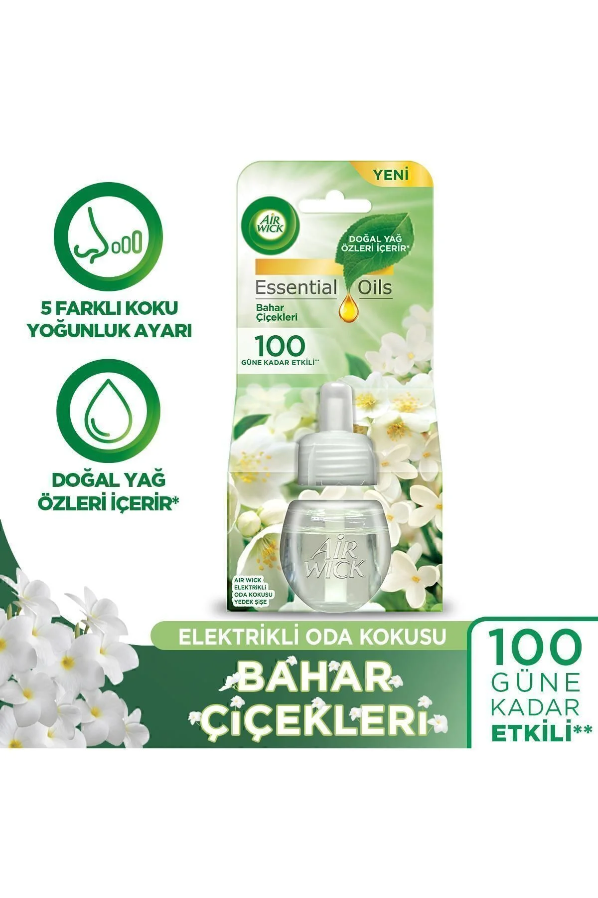 Elektrikli Oda Kokusu Yedek Şişe 4 Lü Set (1 BAHAR -1 TEMİZLİK -1 LAVANTA-1 VANİLYA)