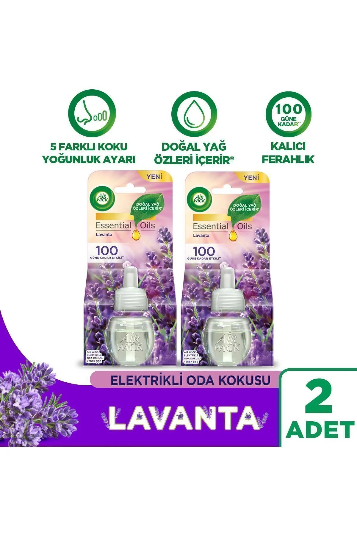 Elektrikli Oda Kokusu Yedek Şişe 8'li Set ( 2 Bahar-2 Temizlik-2 Lavanta-2 Vanilya)
