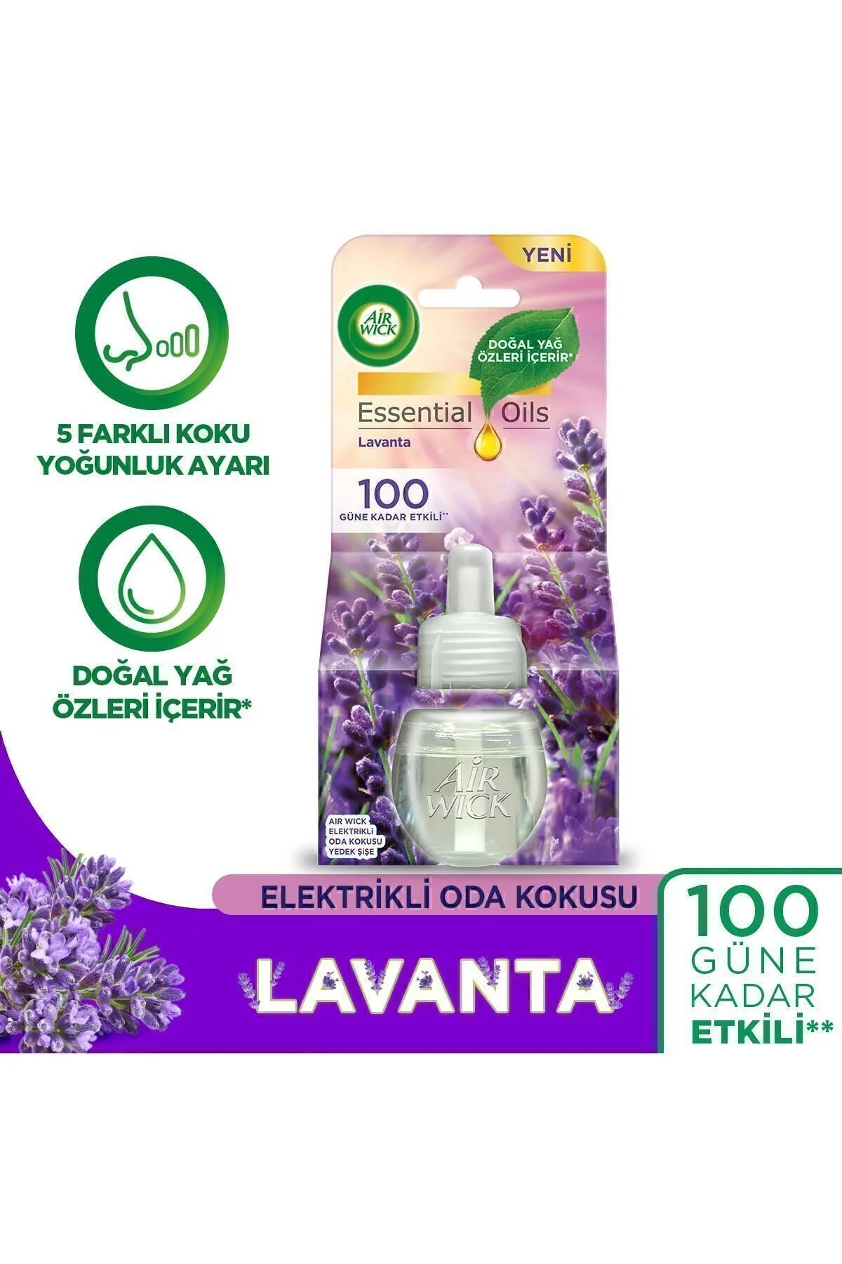 Elektrikli Oda Kokusu Yedek Şişe 4 Lü Set (1 BAHAR -1 TEMİZLİK -1 LAVANTA-1 VANİLYA)