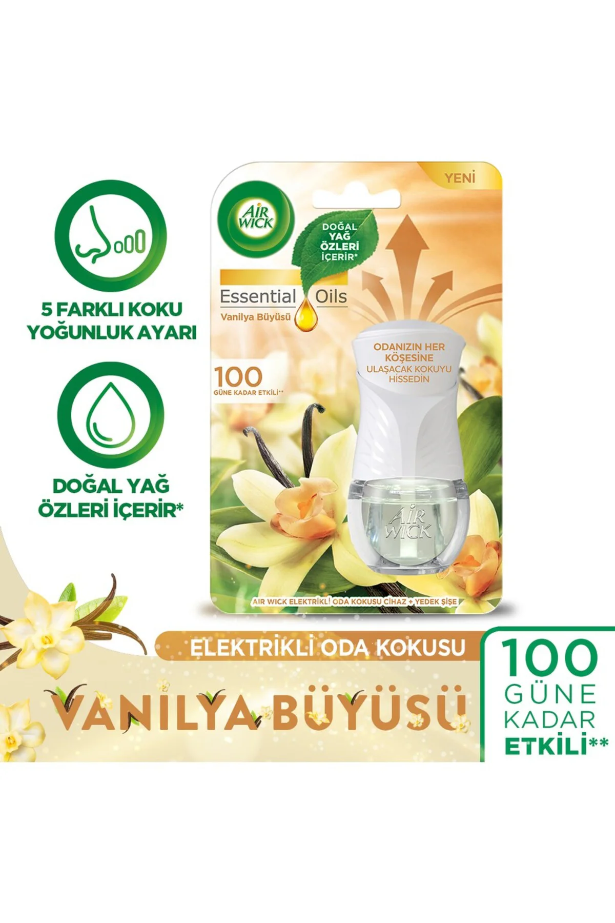 Elektrikli Oda Kokusu Kit Vanilya Büyüsü (Cihaz + Koku) - Esansiyel Yağlar Içerir* Fiyatı, Yorumları ve Özellikleri