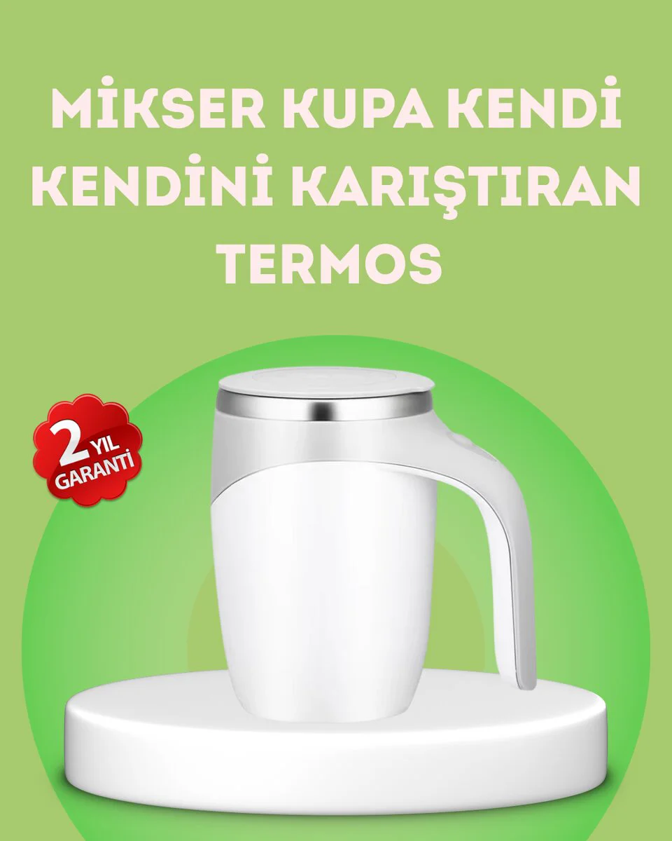Elektrikli Otomatik Karıştırıcı Kupa – 304 Paslanmaz USB Şarjlı Taşınabilir