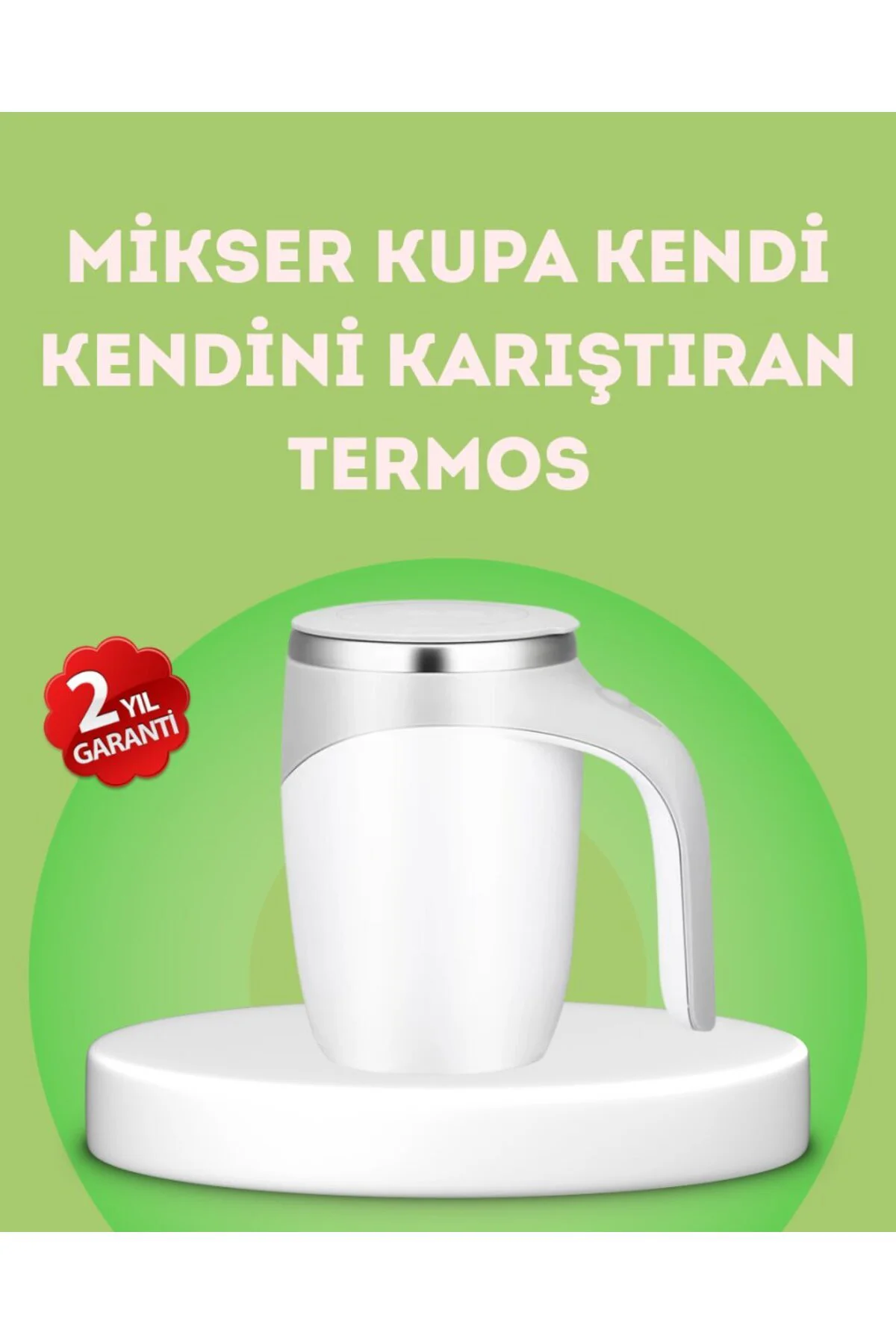 Elektrikli Otomatik Karıştırıcı Kupa – 304 Paslanmaz, USB Şarjlı,