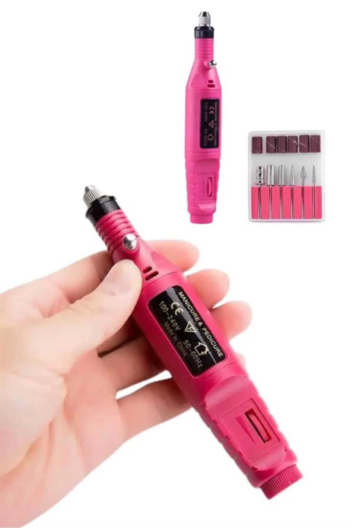 Elektrikli Profesyonel Manikür Pedikür Seti Değiştirilebilir Başl