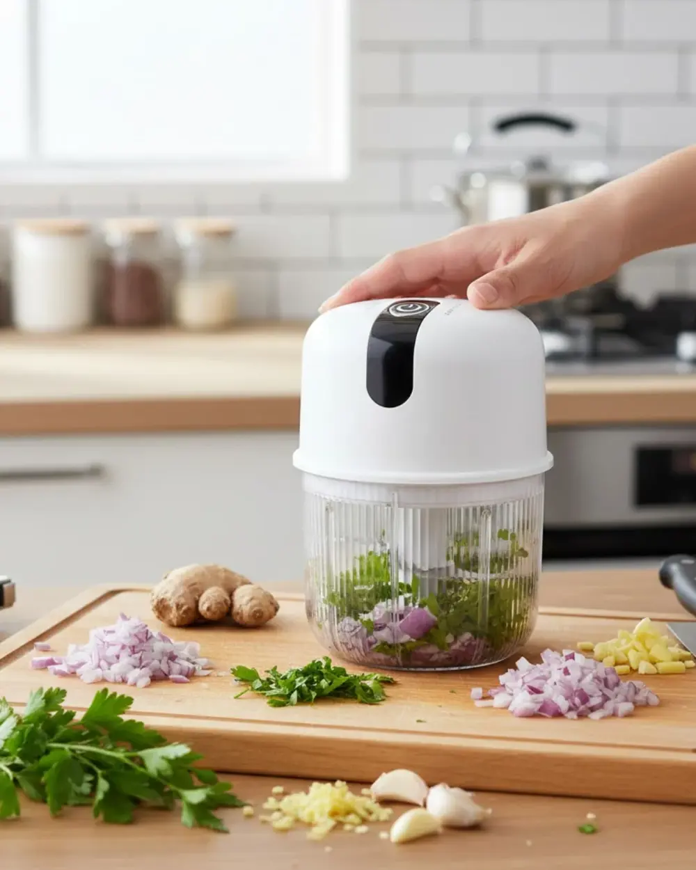 Elektrikli Sarımsak Doğrayıcı Hafif ve Taşınabilir