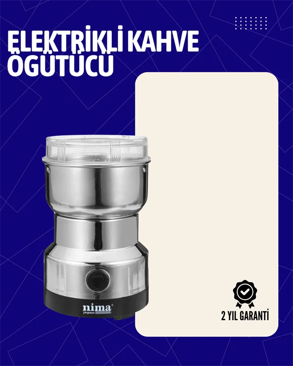 Elektrikli Sessiz Kahve Öğütücü | Çok Fonksiyonlu, 200W, AB Fişli, Kolay Temizlenir