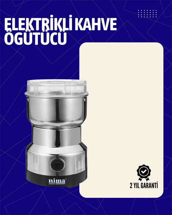 Elektrikli Sessiz Kahve Öğütücü 200W - Çok Fonksiyonlu ve Kolay Temizlenir
