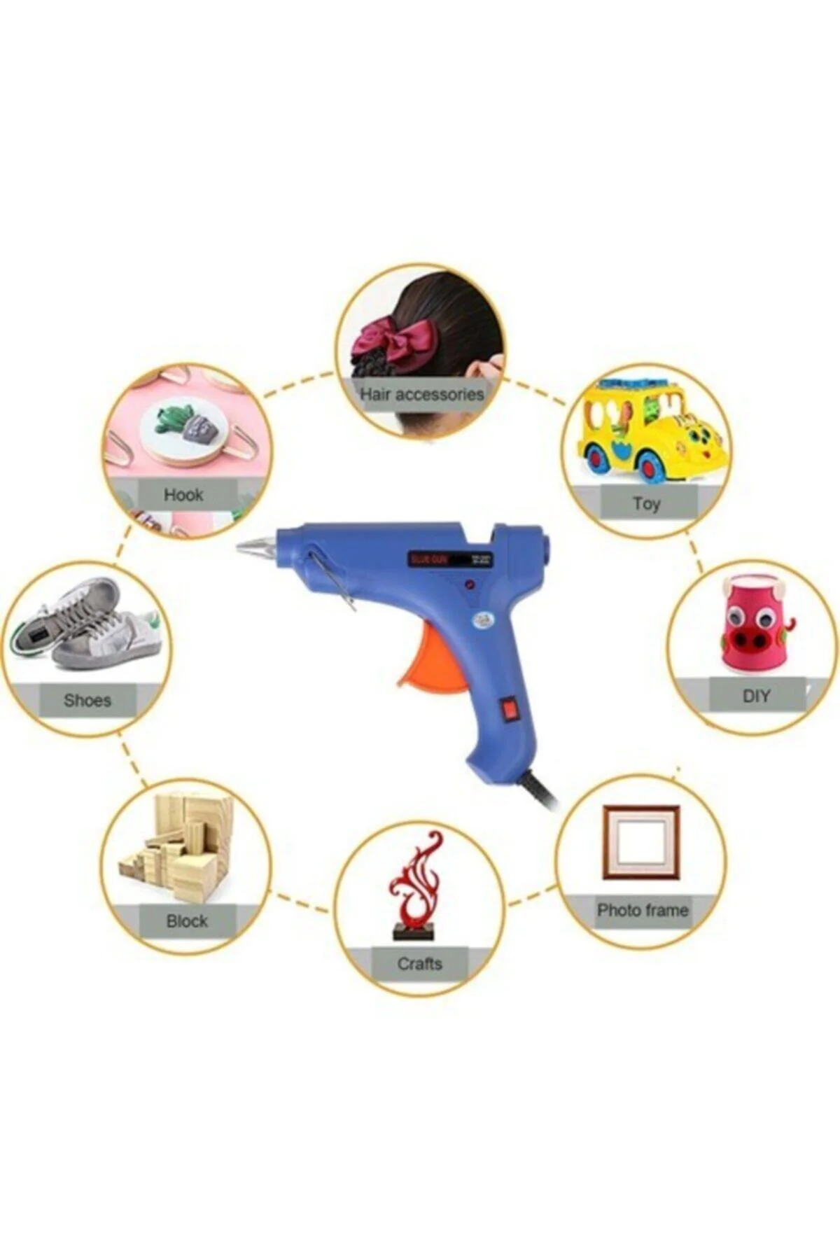 Elektrikli Silikon Tabancası 60w 1 Adet Mum Hediyeli | Renk Için 