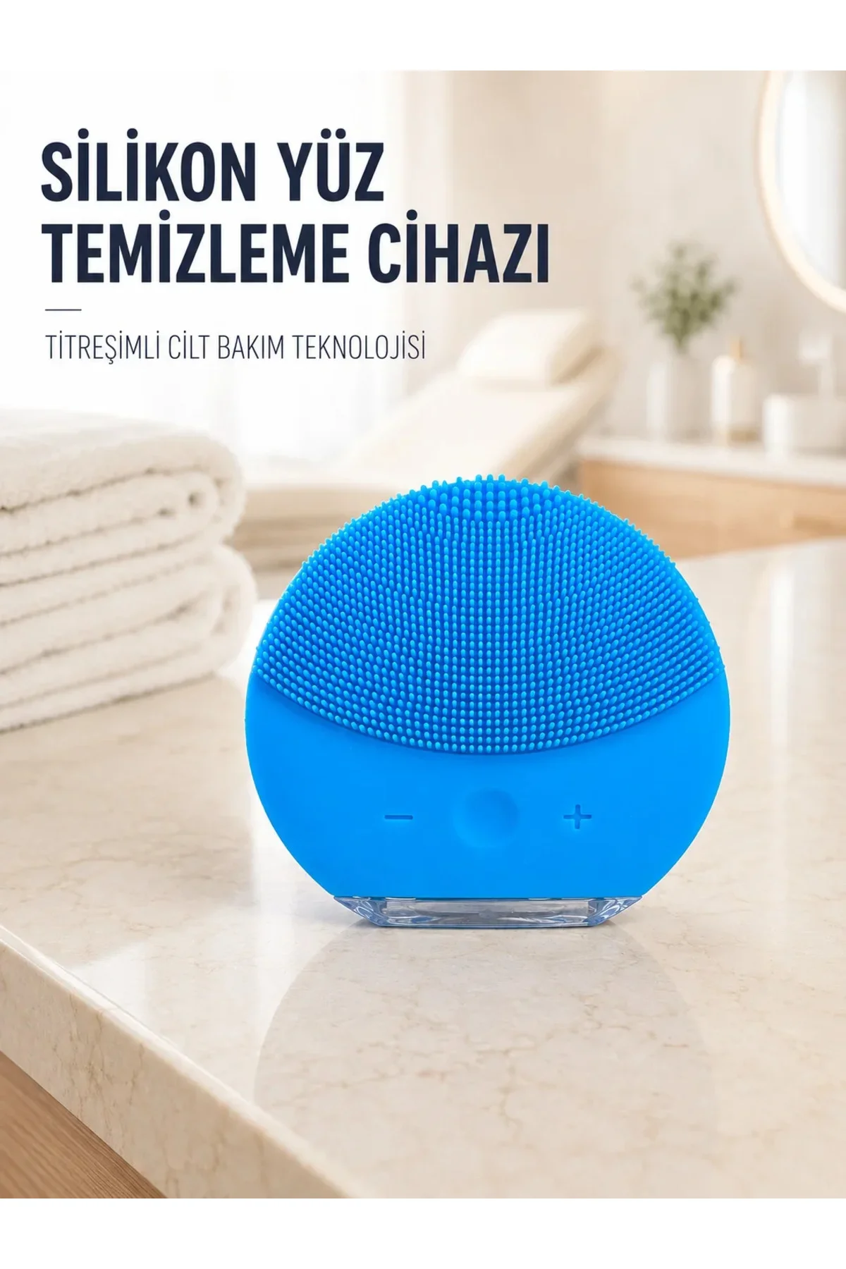 Elektrikli Silikon Yüz Temizleme Fırçası Şarjlı Ayarlanabilir Titreşimli