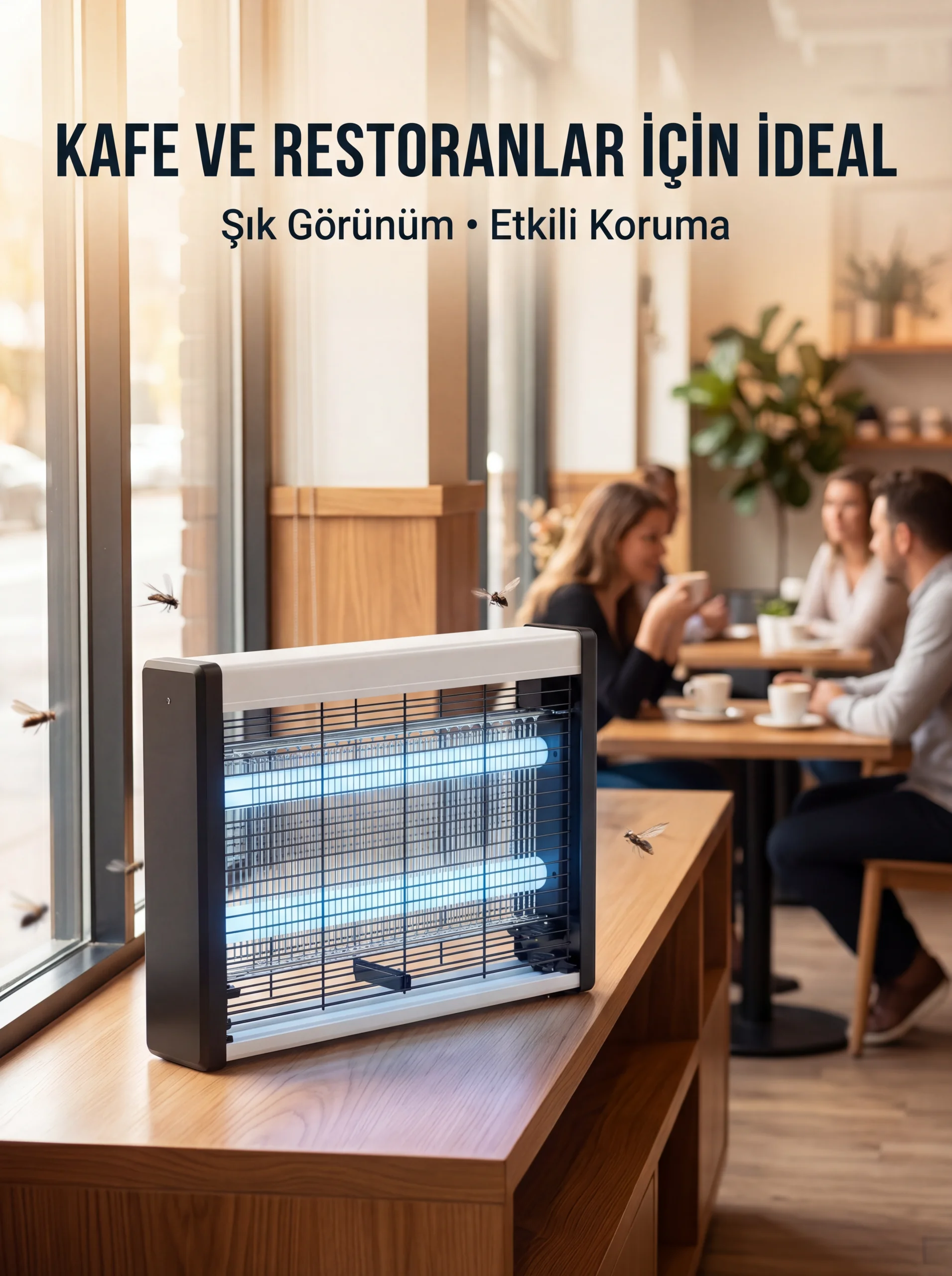 Elektrikli Sinek Öldürücü Lamba Güçlü UV Işık Teknolojisi