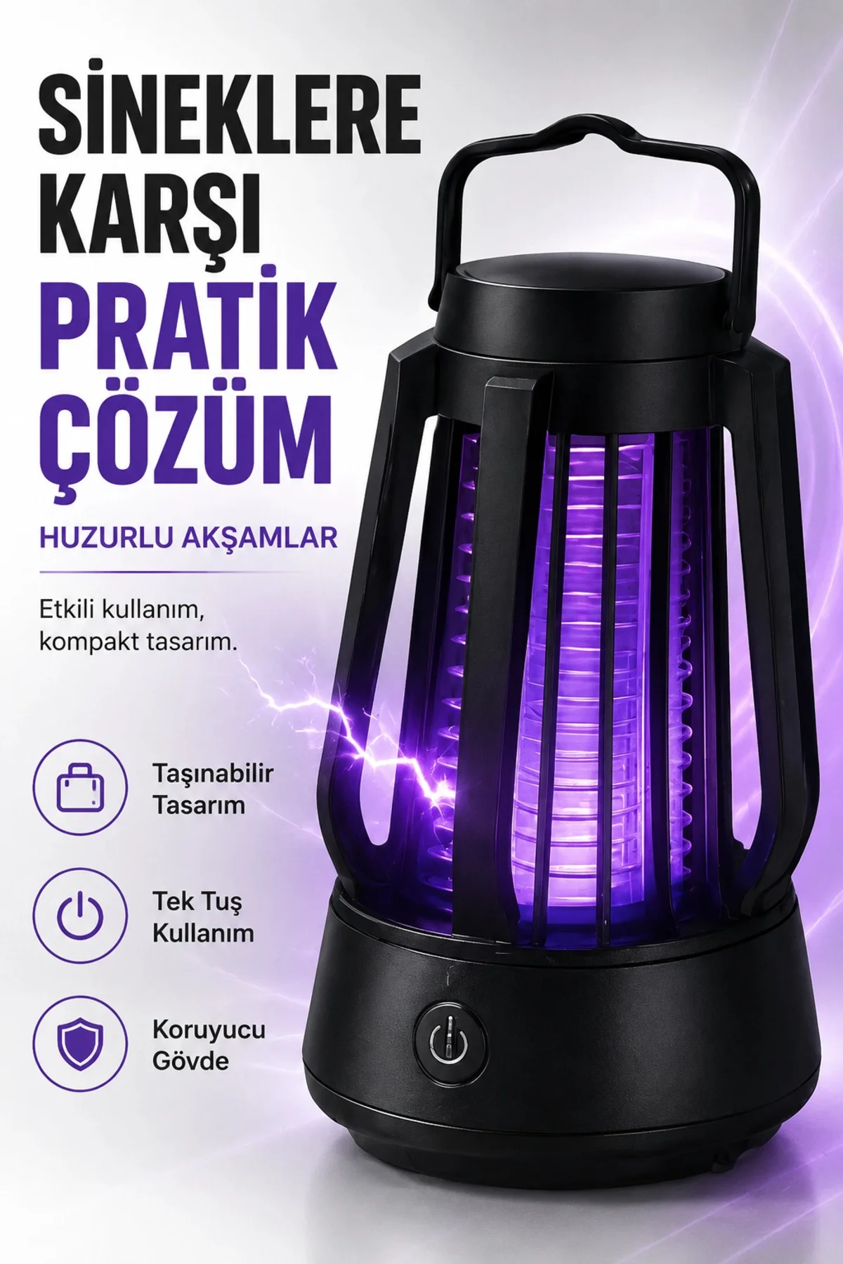 Elektrikli Sinek Öldürücü Mor Işıklı Taşınabilir Haşere Kovucu La Elektrikli Sinek Öldürücü Mor Işıklı Taşınabilir Haşere Kovucu La
