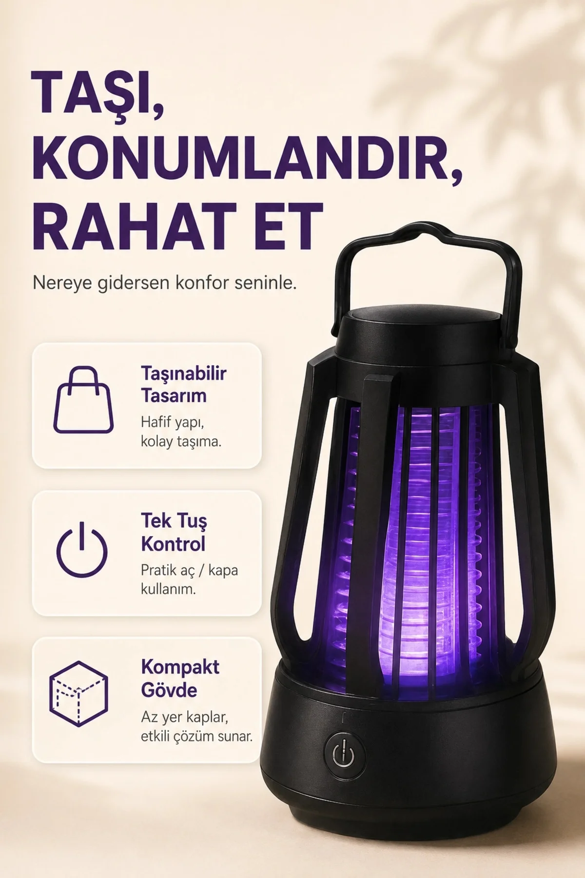 Elektrikli Sinek Öldürücü Mor Işıklı Taşınabilir Haşere Kovucu La Elektrikli Sinek Öldürücü Mor Işıklı Taşınabilir Haşere Kovucu La