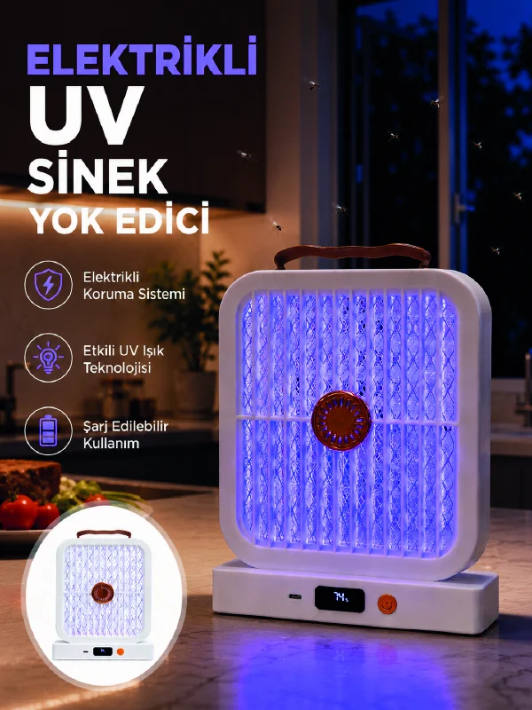 Elektrikli Sinek Öldürücü UV Işıklı Masaüstü Cihaz Beyaz Renk