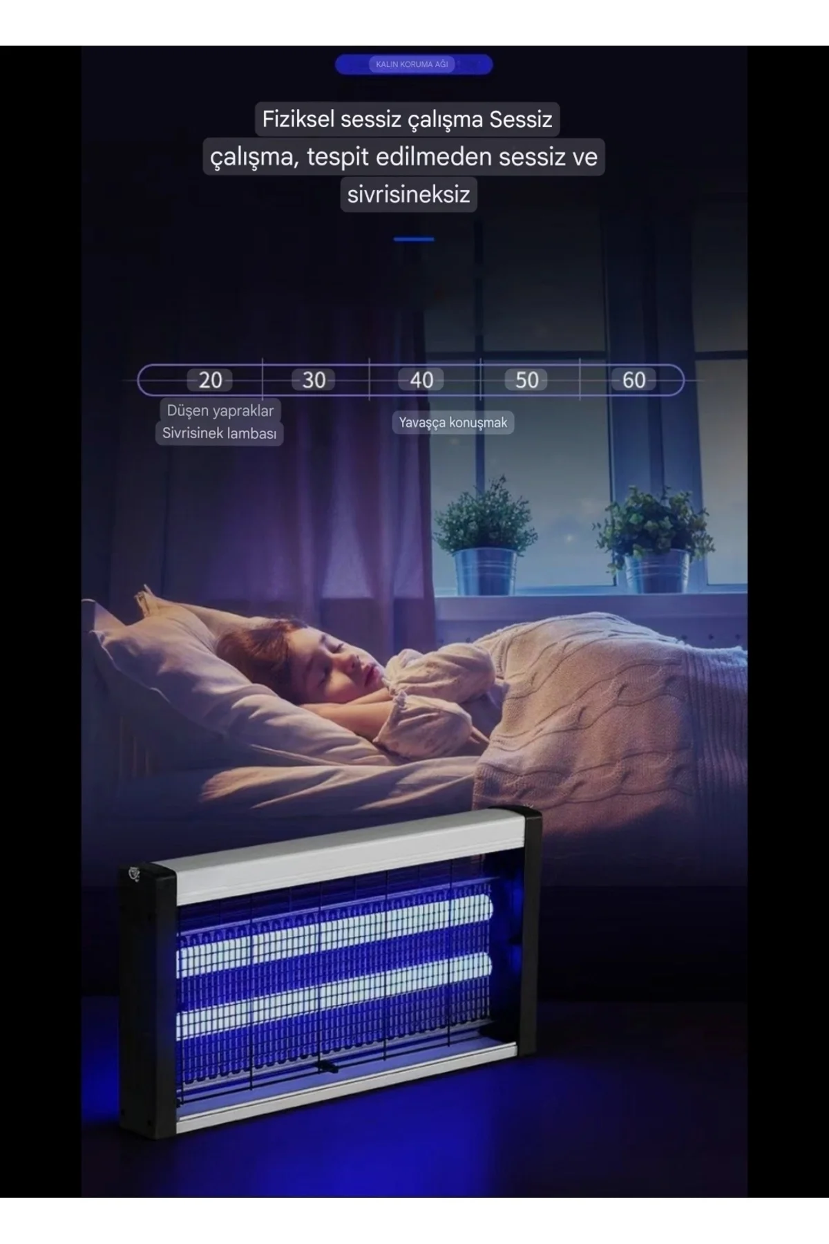Elektrikli sivrisinek öldürücü makine 2li gece lambalı 43 watt 150m2 kapsama alanı