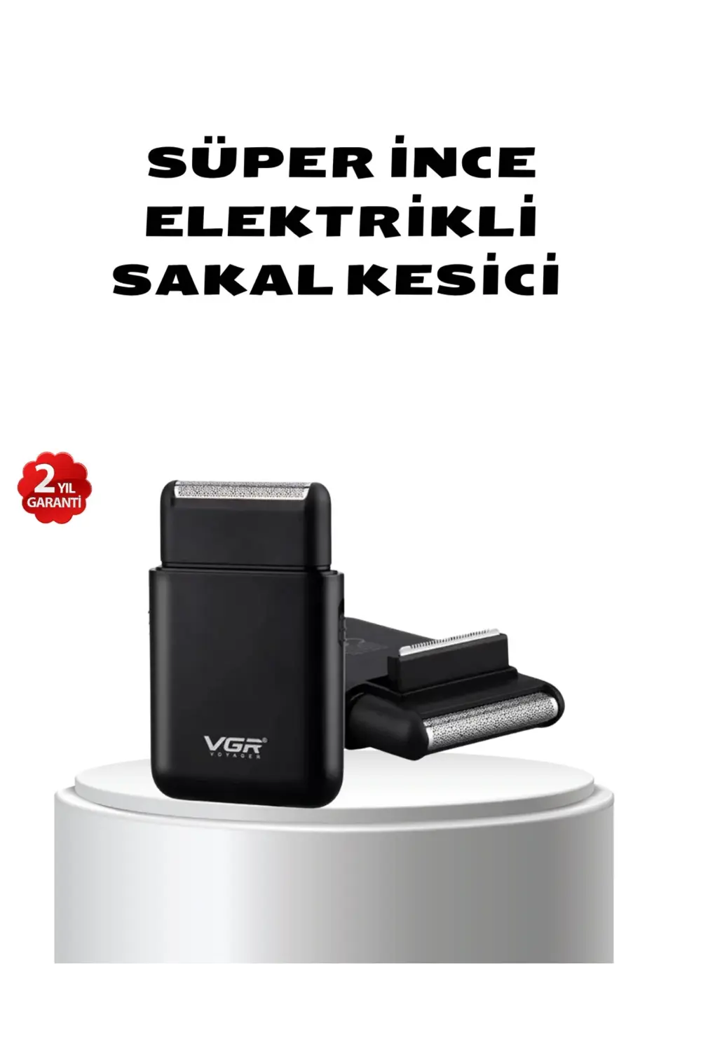 Elektrikli Tıraş Makinesi Çift Başlıklı Ultra İnce Tasarım