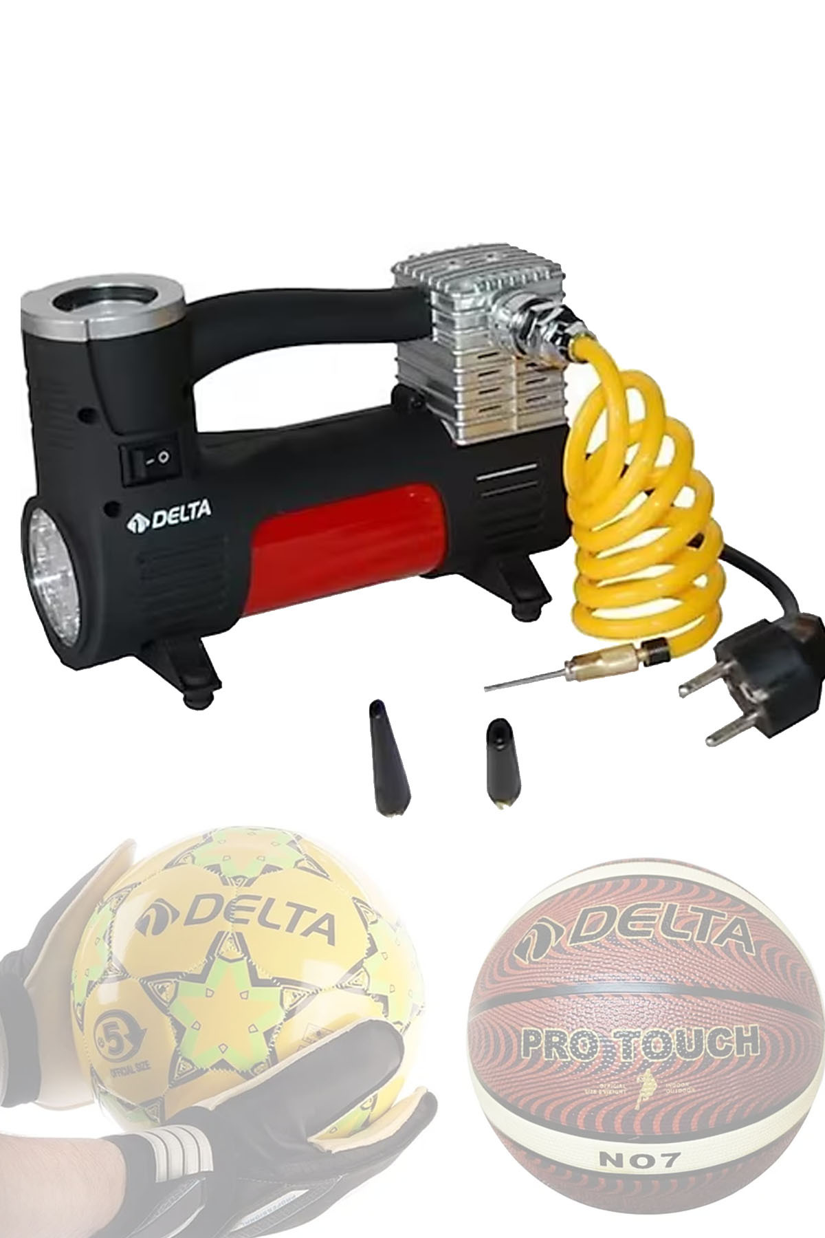 Elektrikli Top Şişirme Pompası, Işıklı ve Çantalı Okul İçin Futbo