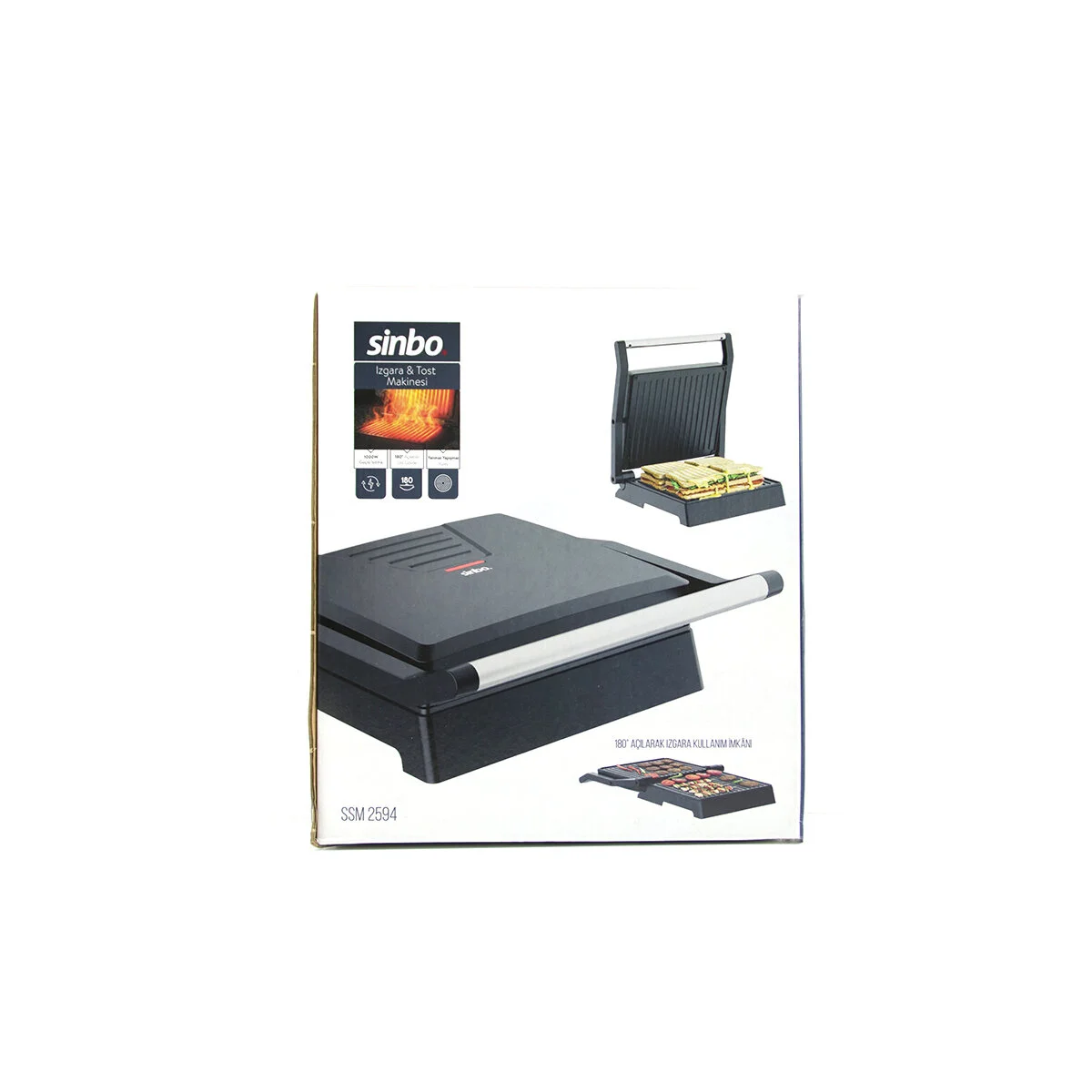 Elektrikli Tost Makinesi 4 Dilim 180° Açılır Üst Gövde = Izgara Kullanım 1000W SSM-2594 Fiyatı, Yorumları ve Özellikleri