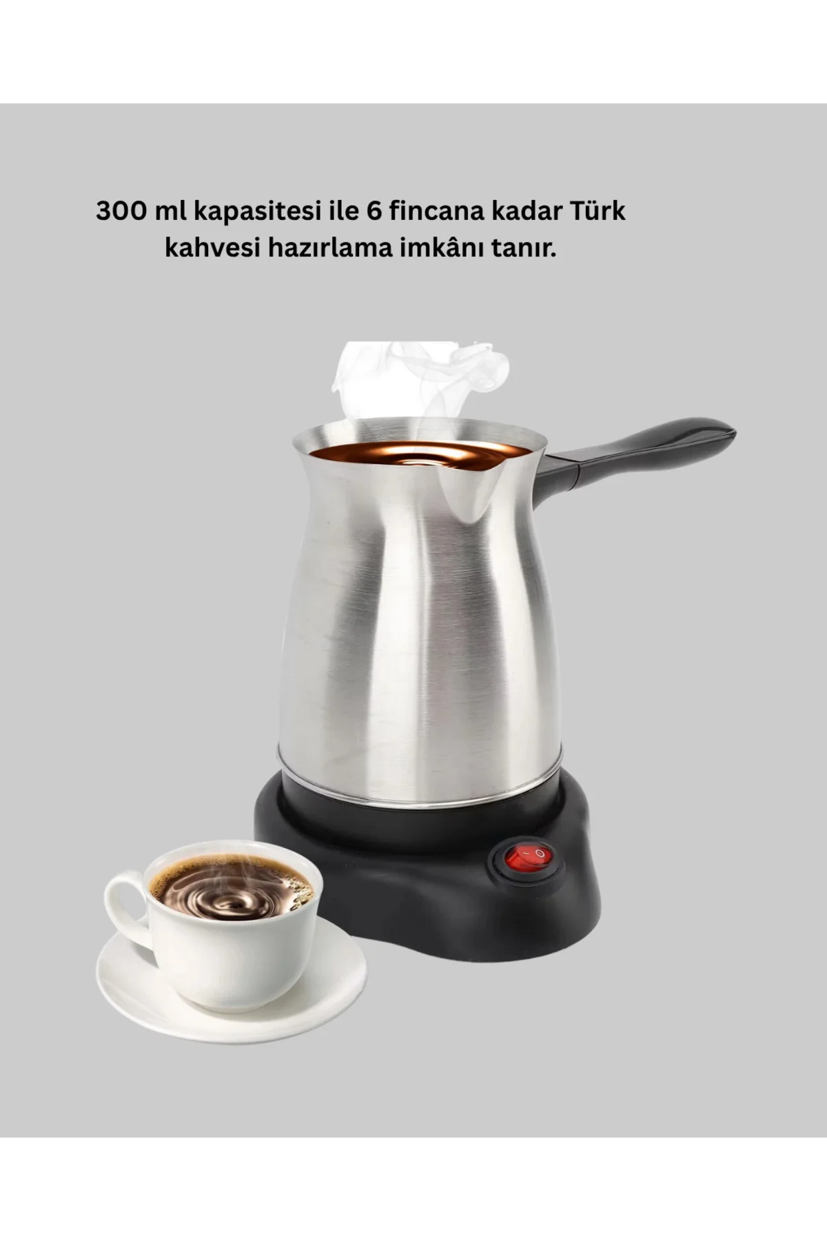 Elektrikli Türk Kahvesi Cezvesi 800W Kablosuz Döner Tabanlı