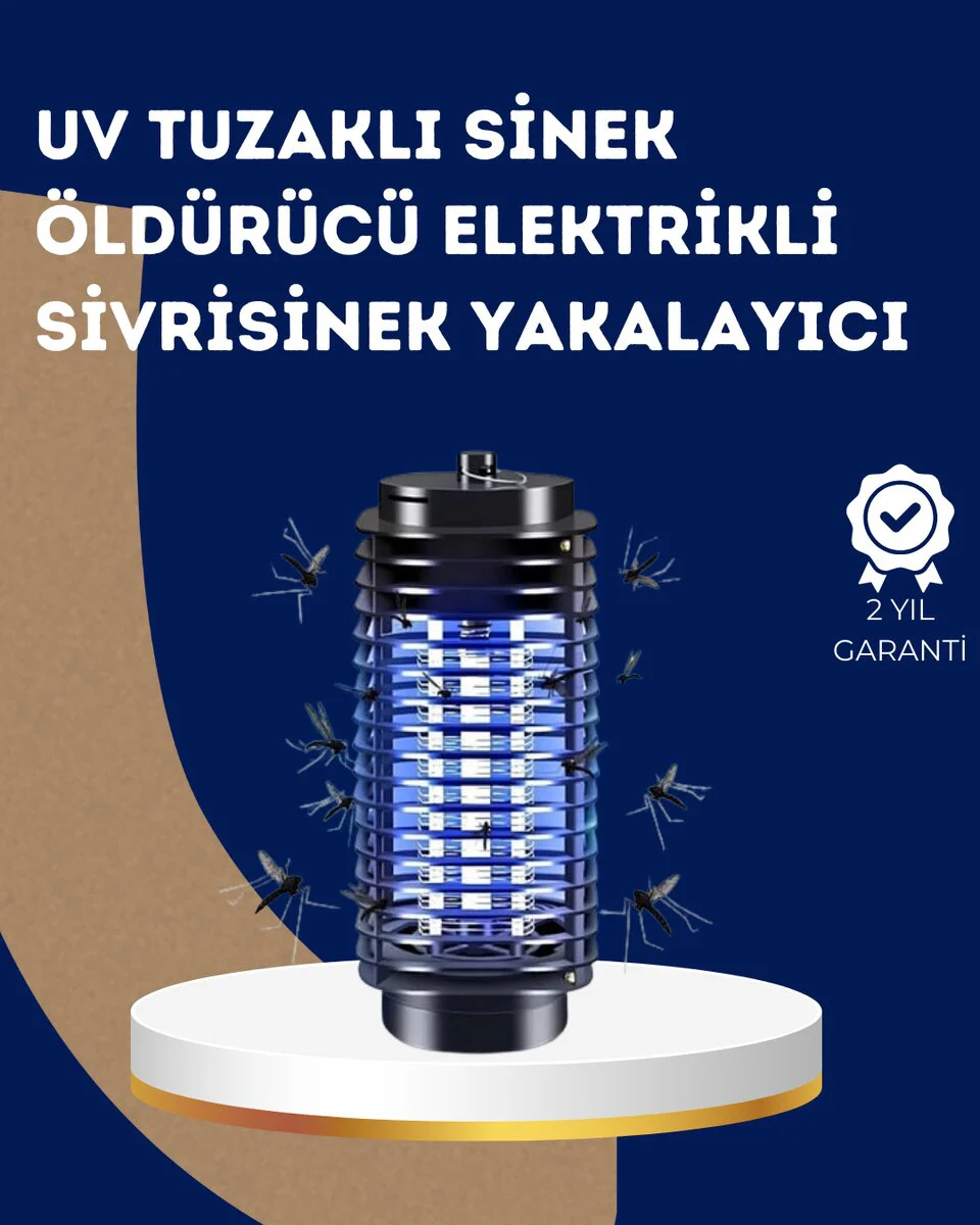Elektrikli UV Işıklı Sivrisinek Katili - Sessiz, 220V/110V Uyumlu ve Kimyasalsız Böcek Öldürücü