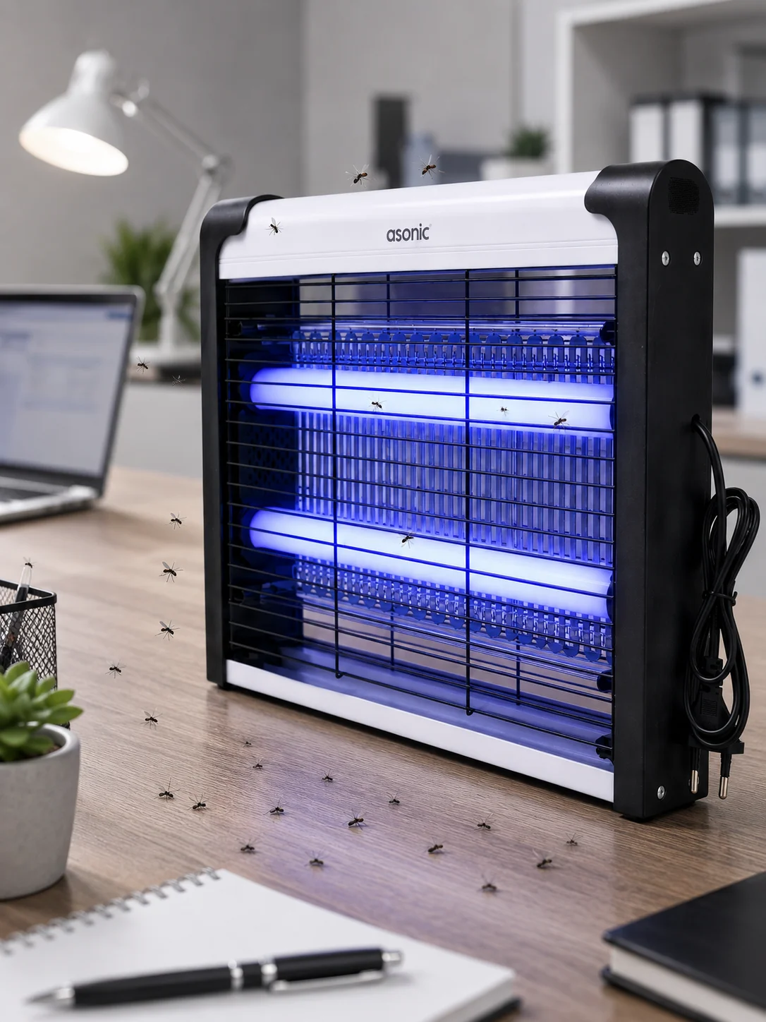 Elektrikli UV LED Sinek Öldürücü Sessiz Çalışan Etkili Böcek Tuzağı