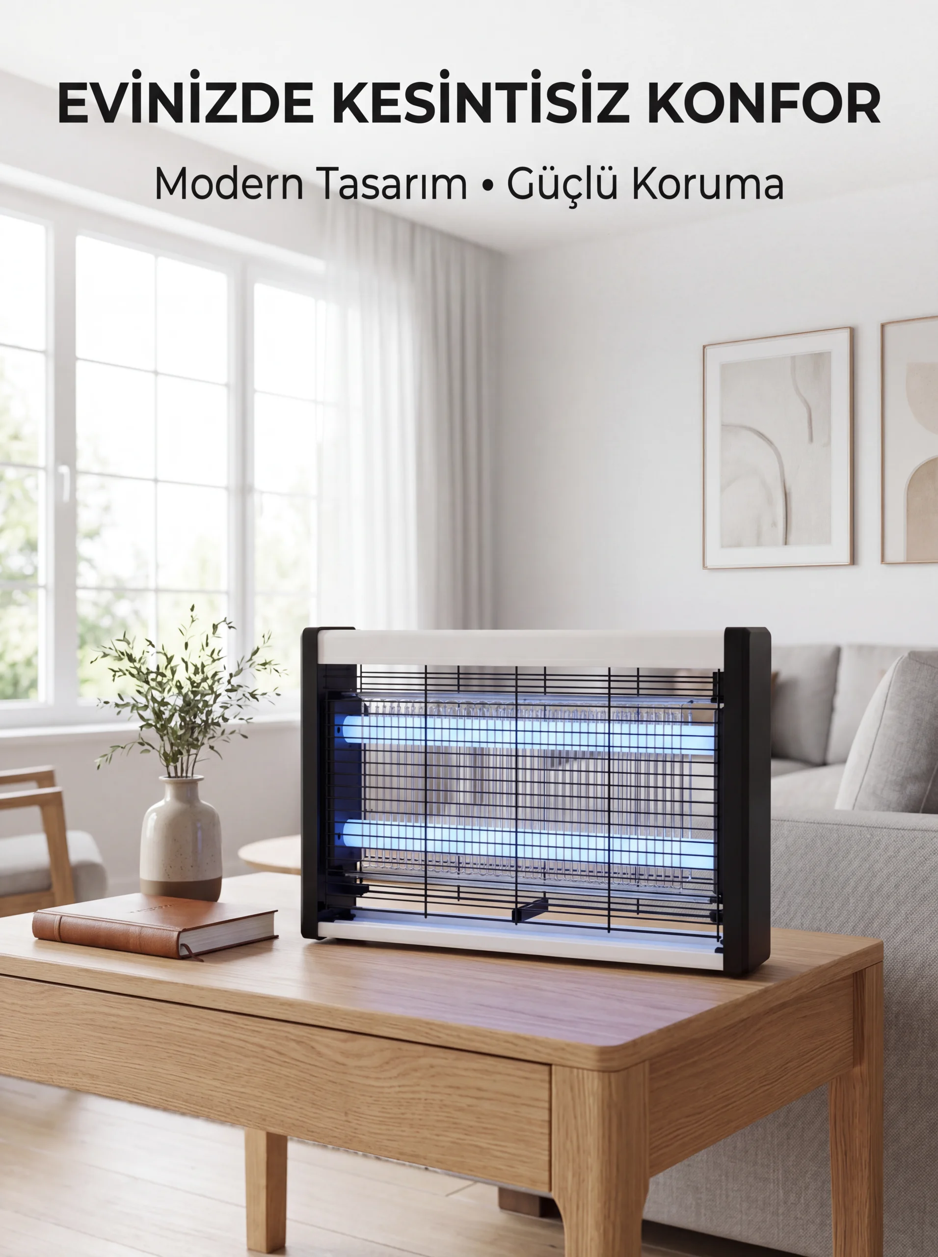 Elektrikli UV Sinek Öldürücü Lamba Çift Işıklı Güçlü Koruma