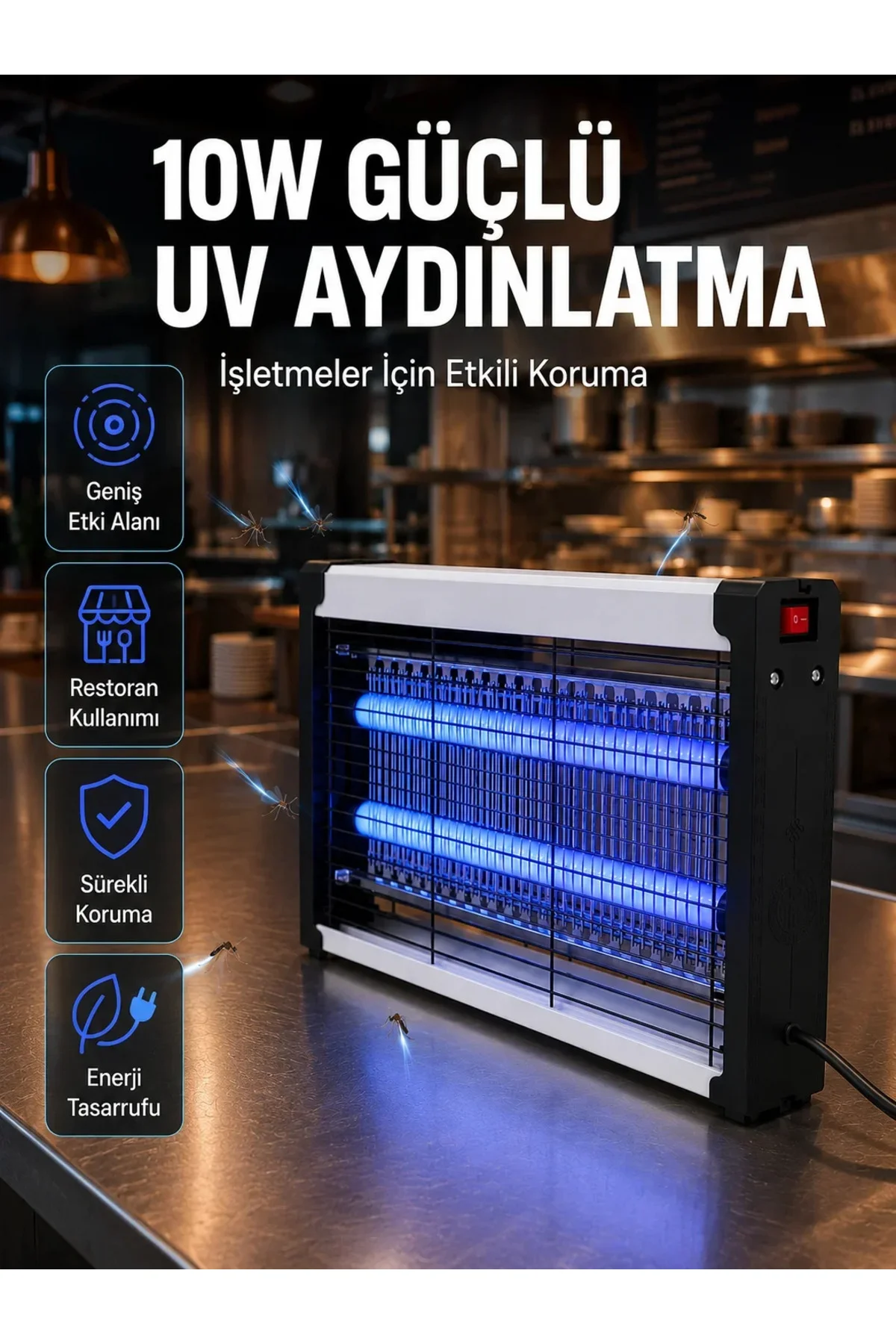 Elektrikli UV Sinek Öldürücü Lamba 10W Sessiz ve Kimyasalsız Haşere Kontrol Cihazı Elektrikli UV Sinek Öldürücü Lamba 10W Sessiz ve Kimyasalsız Haşere Kontrol Cihazı