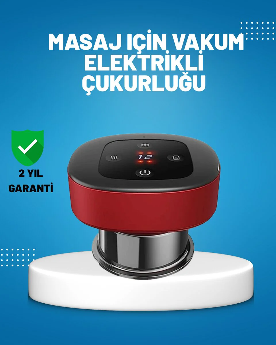 Elektrikli Vakumlu Çukurluk Masaj Aleti Isıtmalı ve Kırmızı Işıklı Terapi Seti - Evde Profesyonel Masöz Deneyimi
