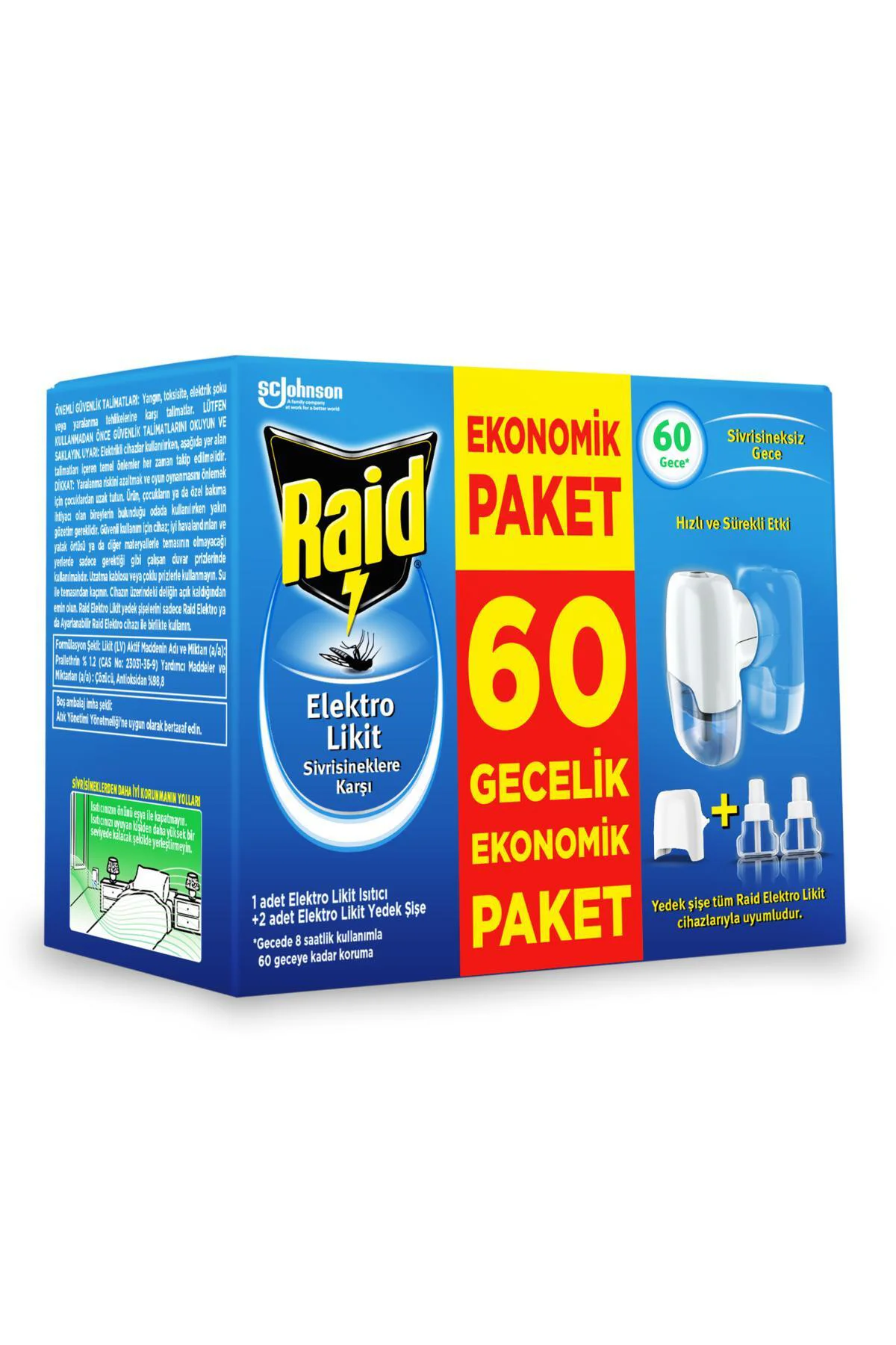 Elektro Likit Cihaz ve 2 Yedek Likit Şişe 60 Gecelik Ekonomik Paket Fiyatı, Yorumları ve Özellikleri
