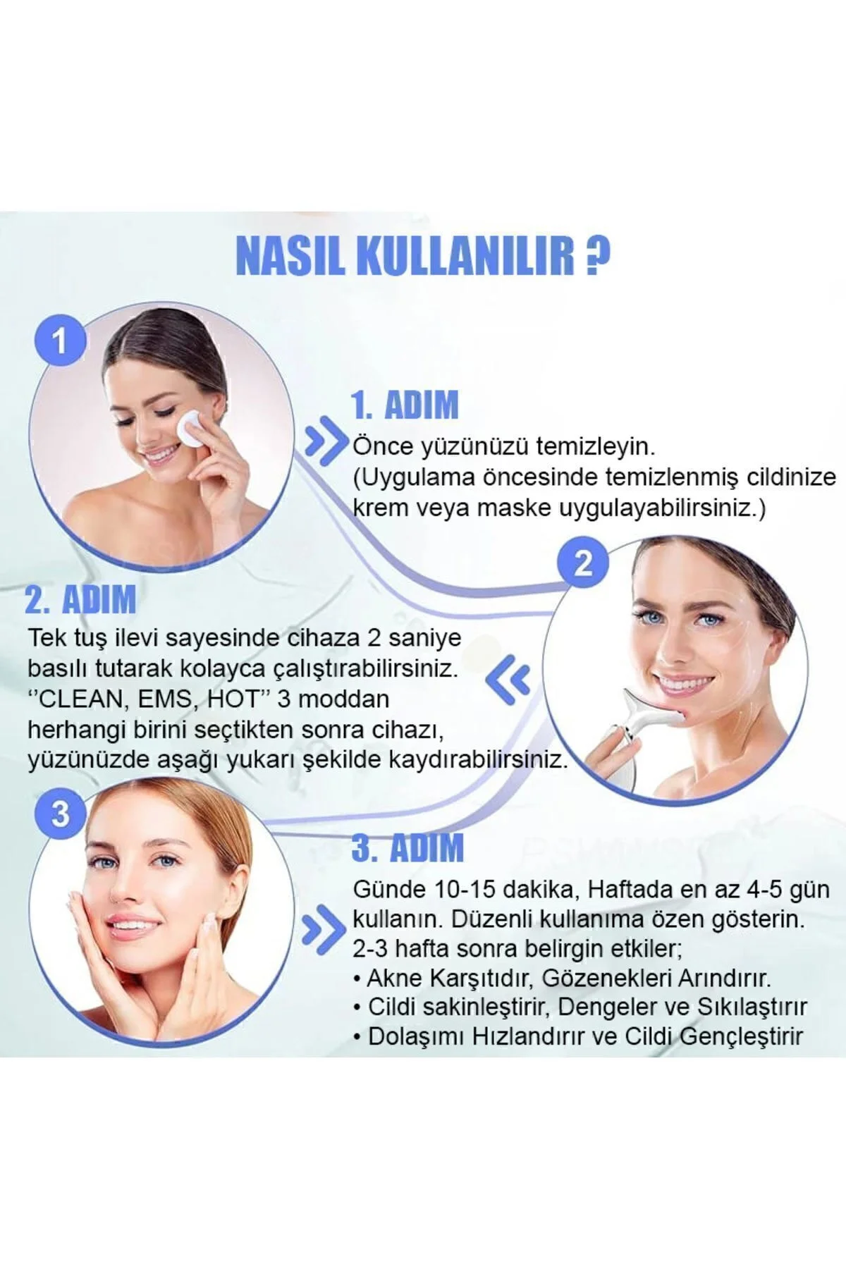 Elektronik beyaz yüz masaj aleti sıkılaştırıcı ve yaşlanma karşıtı kullanım amaçlı