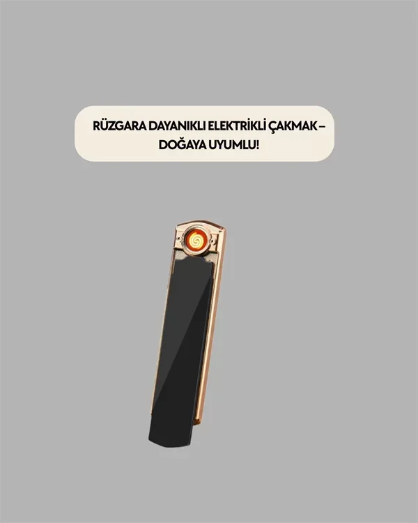 Elektronik Çakmak – Rüzgarda Sönmez, USB Şarjlı, Lüks Tasarım Yeni Nesil