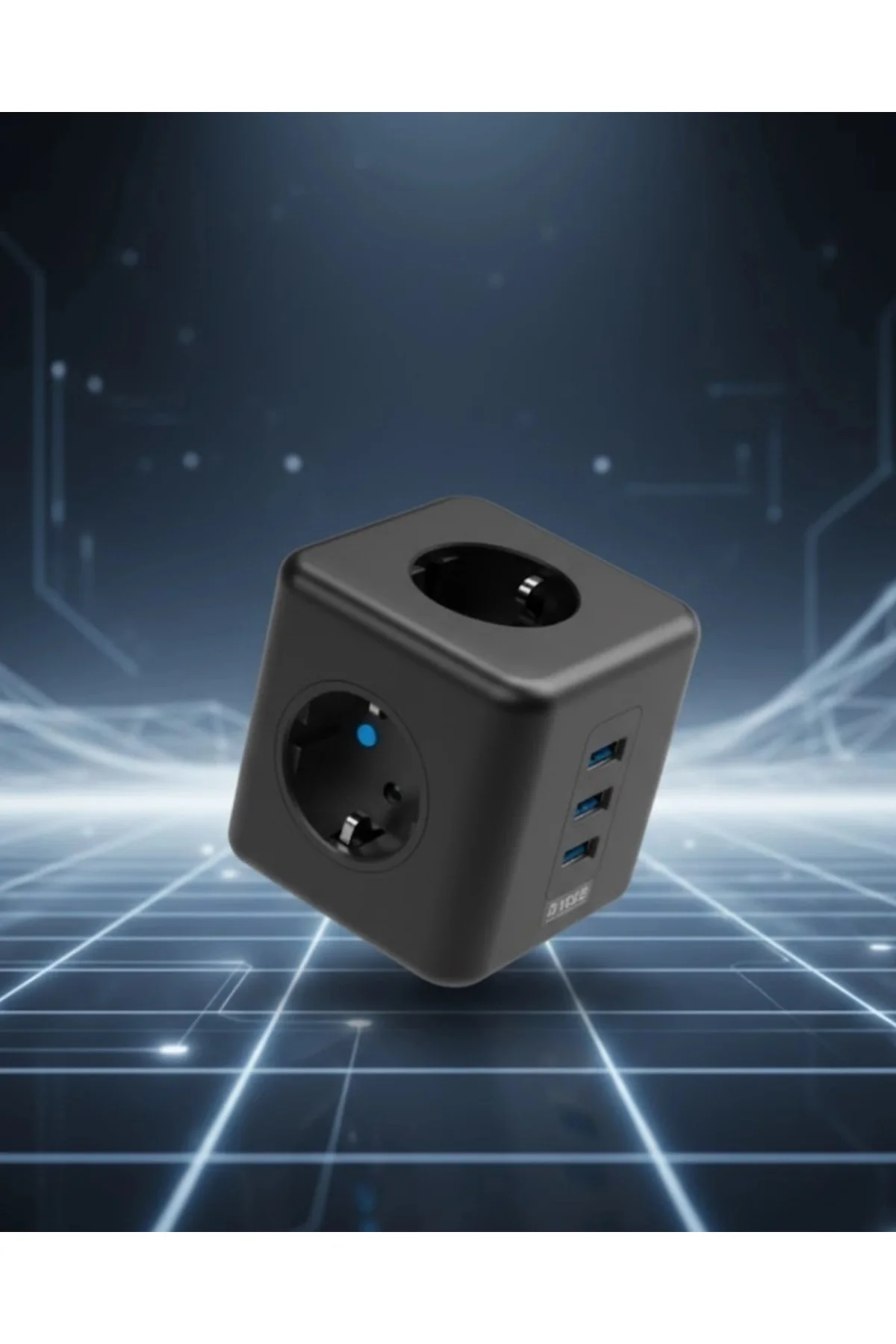 Elektronik Cihazlar İçin Akım Korumalı 3 Prizli Usb’li Küp Priz