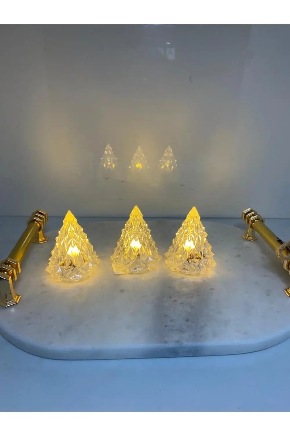 Elektronik Led Mum Çam Ağacı Modeli 3 Lü