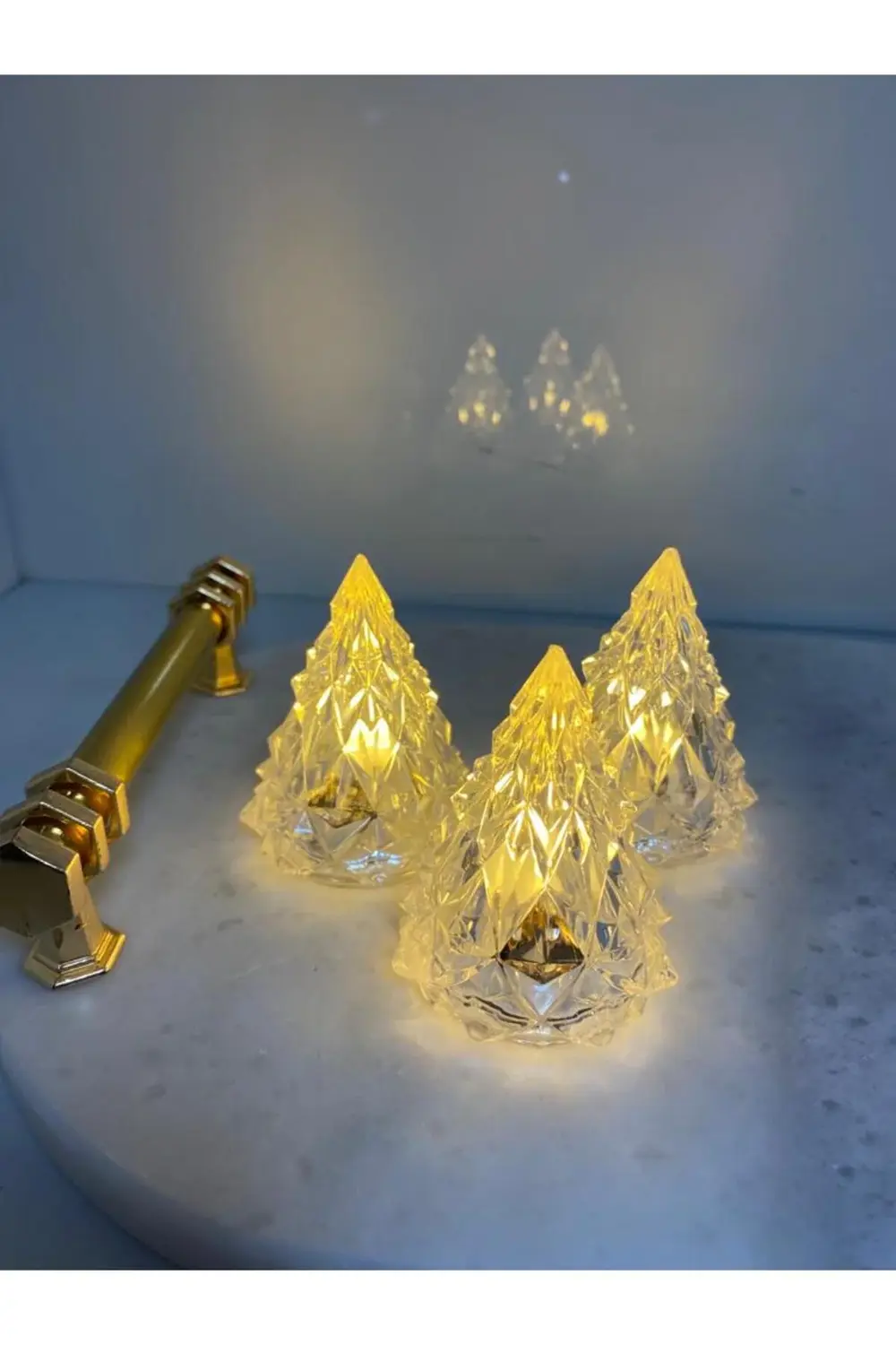 Elektronik Led Mum Çam Ağacı Modeli 3 Lü