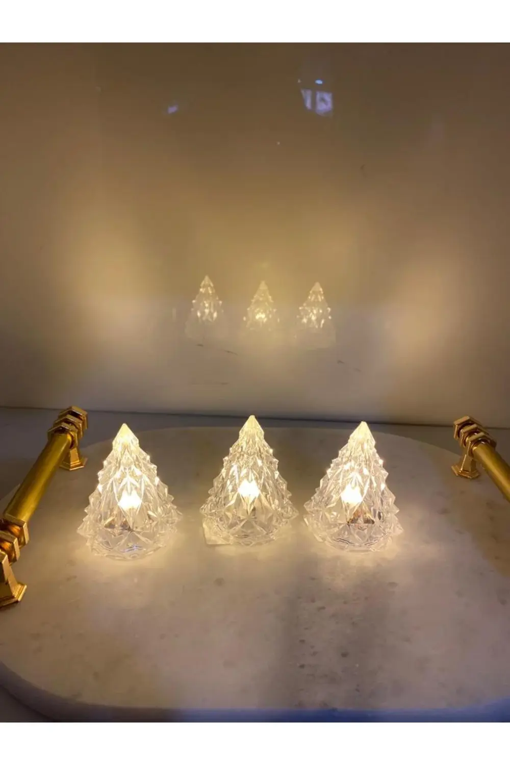 Elektronik Led Mum Çam Ağacı Modeli 3 Lü