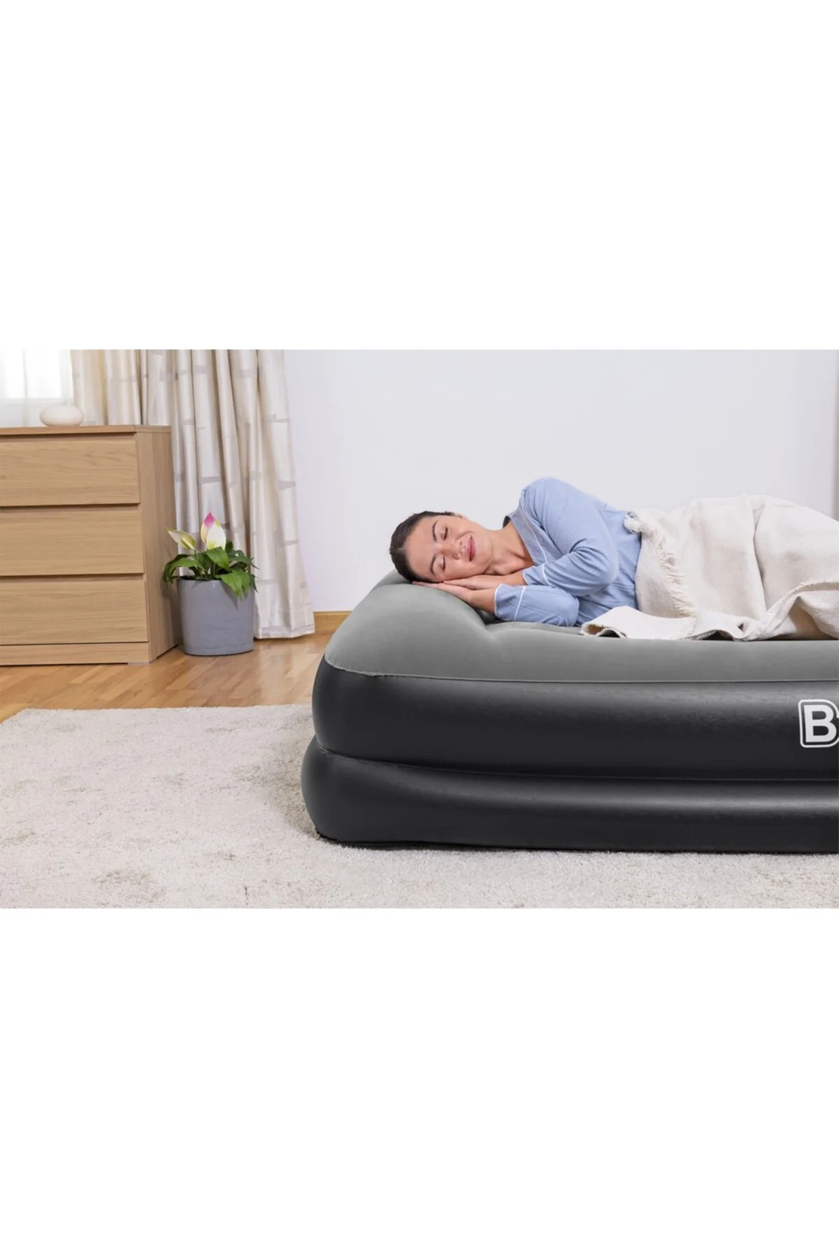 Elektronik Pompalı Çift Kişilik Şişme Yatak 203cmx152cmx46cm (ev Tipi) Elektronik Pompalı Çift Kişilik Şişme Yatak 203cmx152cmx46cm (ev Tipi)