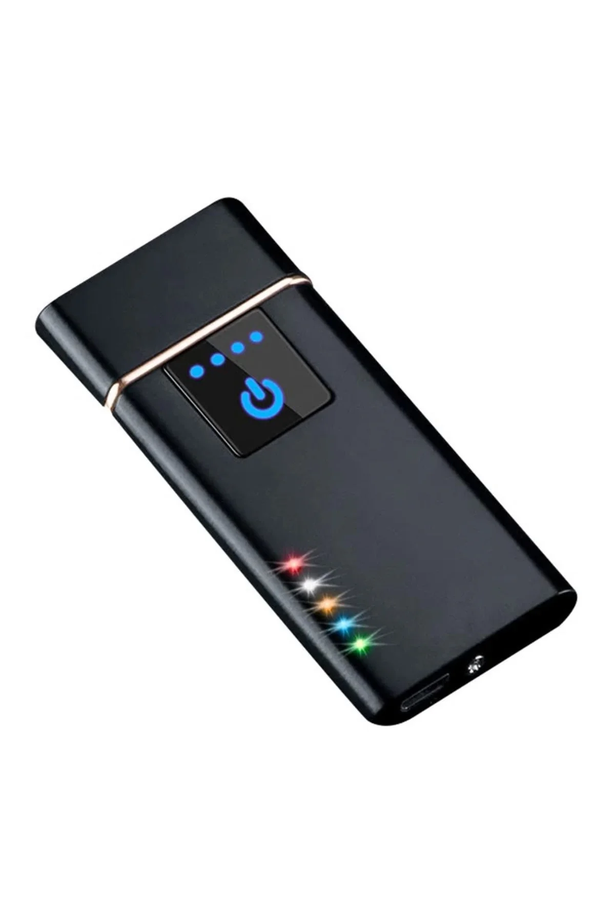 Elektronik Şarj Edilebilir Alevsiz Usb Dokunmatik Siyah Çakmak - 