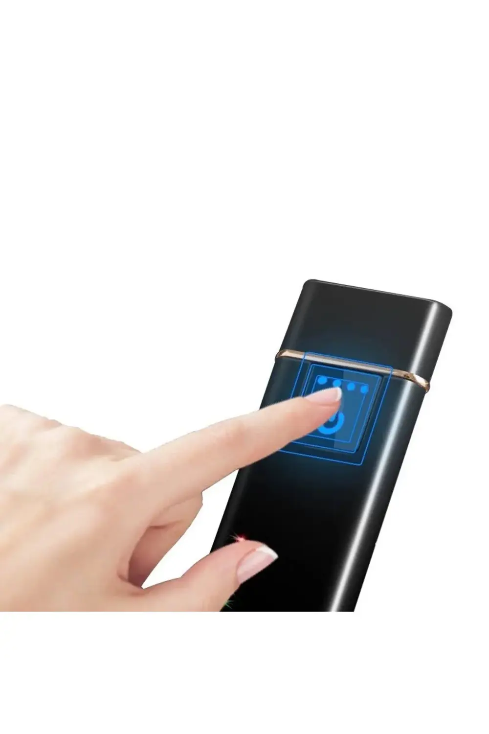 Elektronik Şarj Edilebilir Alevsiz Usb Dokunmatik Siyah Çakmak -