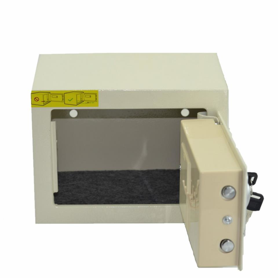 Anka Elektronik Şifreli Ve Kilitli Çelik Kutu Kasa 23X17 Krem