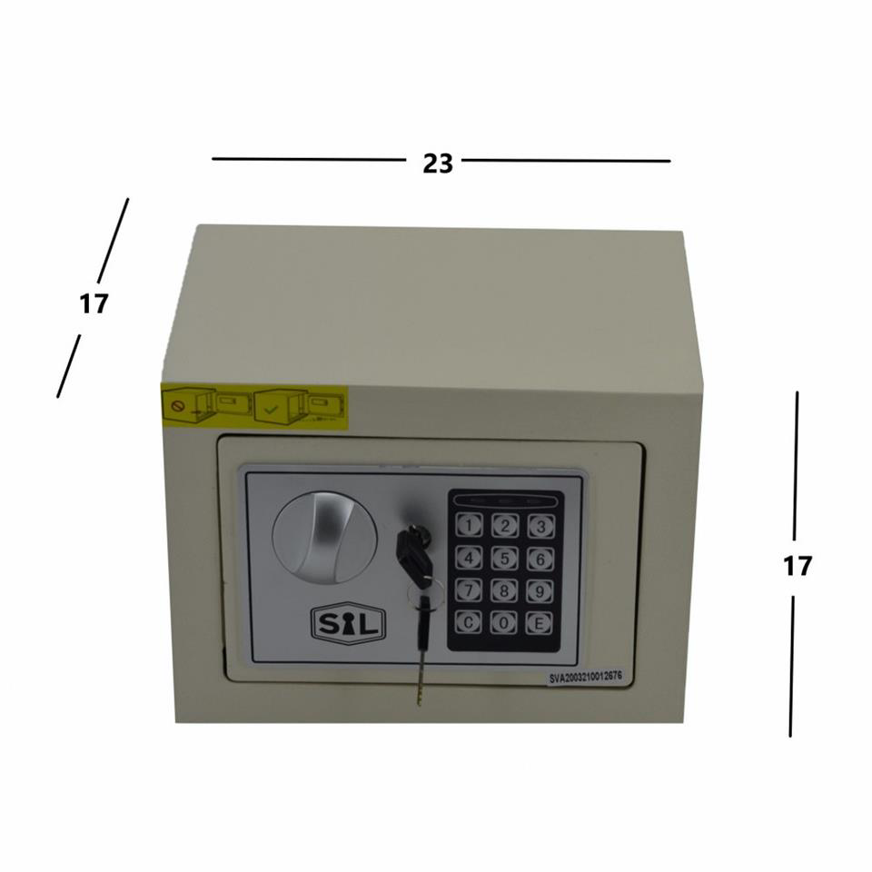 Anka Elektronik Şifreli Ve Kilitli Çelik Kutu Kasa 23X17 Krem